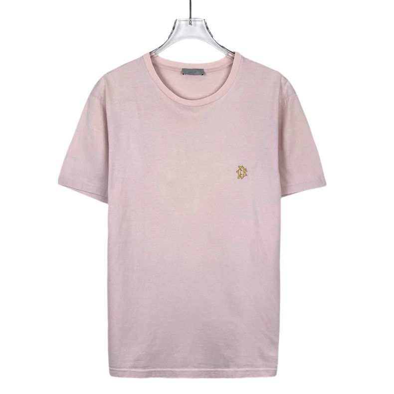 Dior Dior Logo embroidery round-neck pink cotton short-sleeved T Size US M / EU 48-50 / 2 - 1 Thumbnail