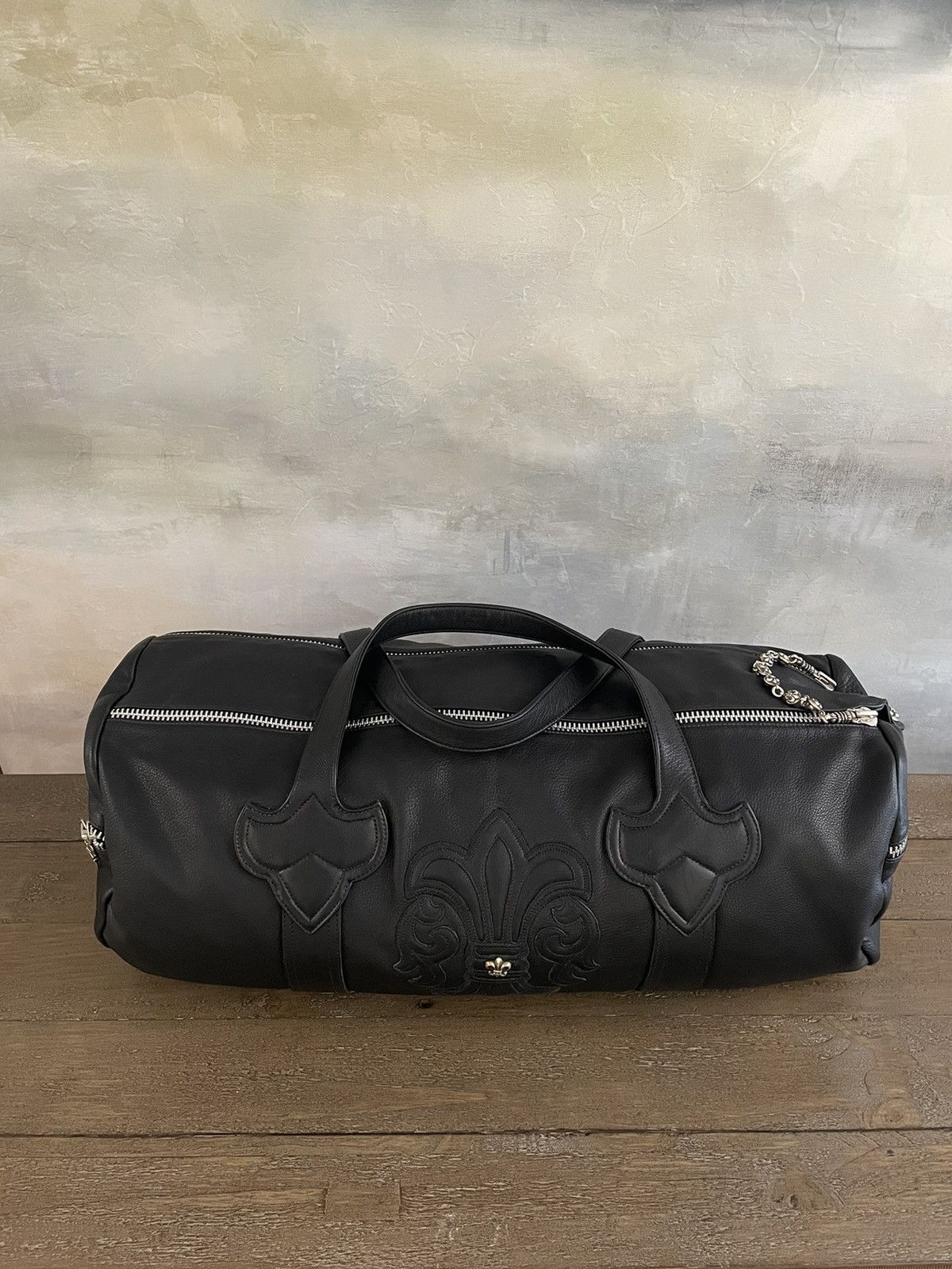 Chrome Hearts Large chrome hearts leather patch duffle duffel bag | Grailed