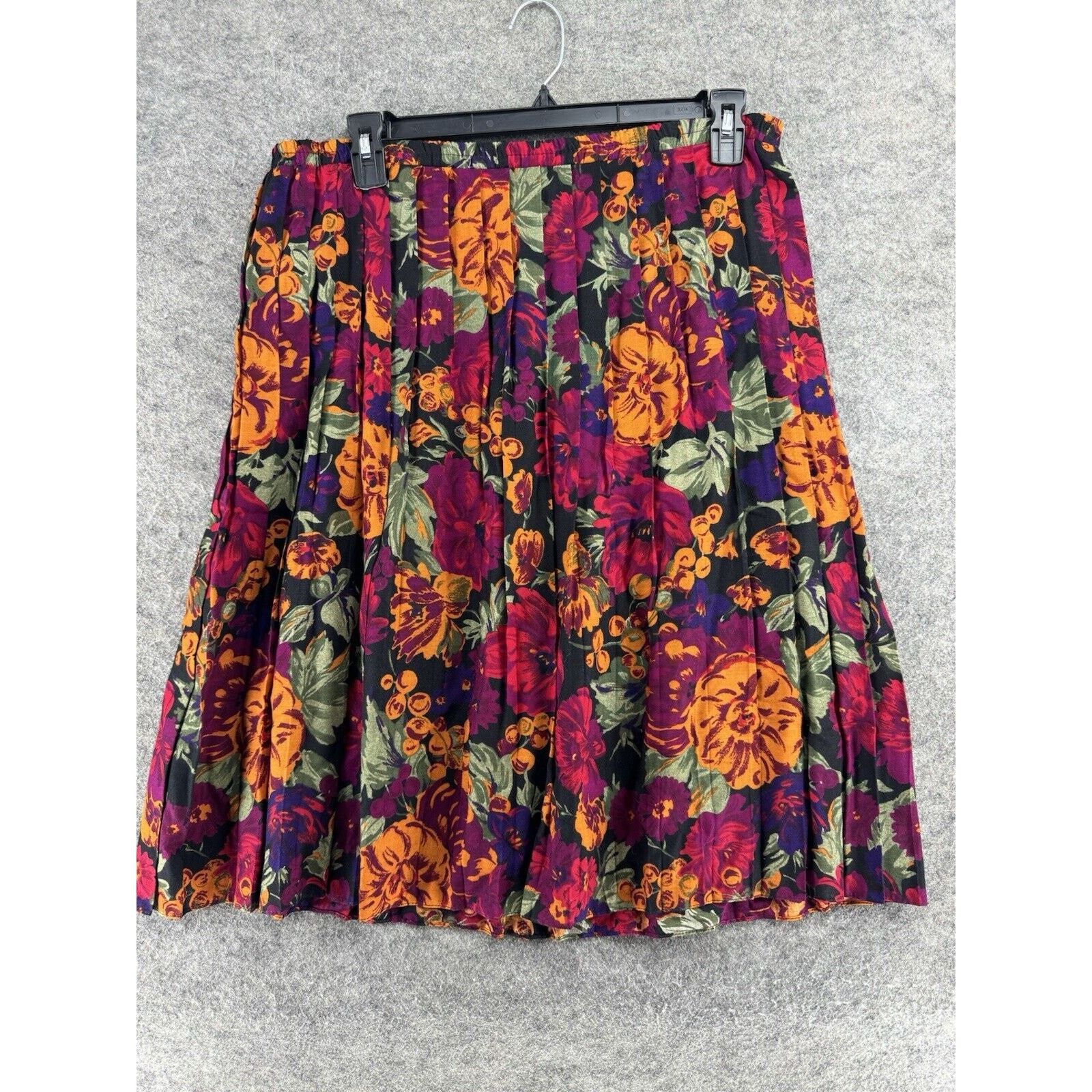 Other Vintage Skirt Womens M Petite Floral Pleated Bloomcore Midi Size 35" - 5 Thumbnail