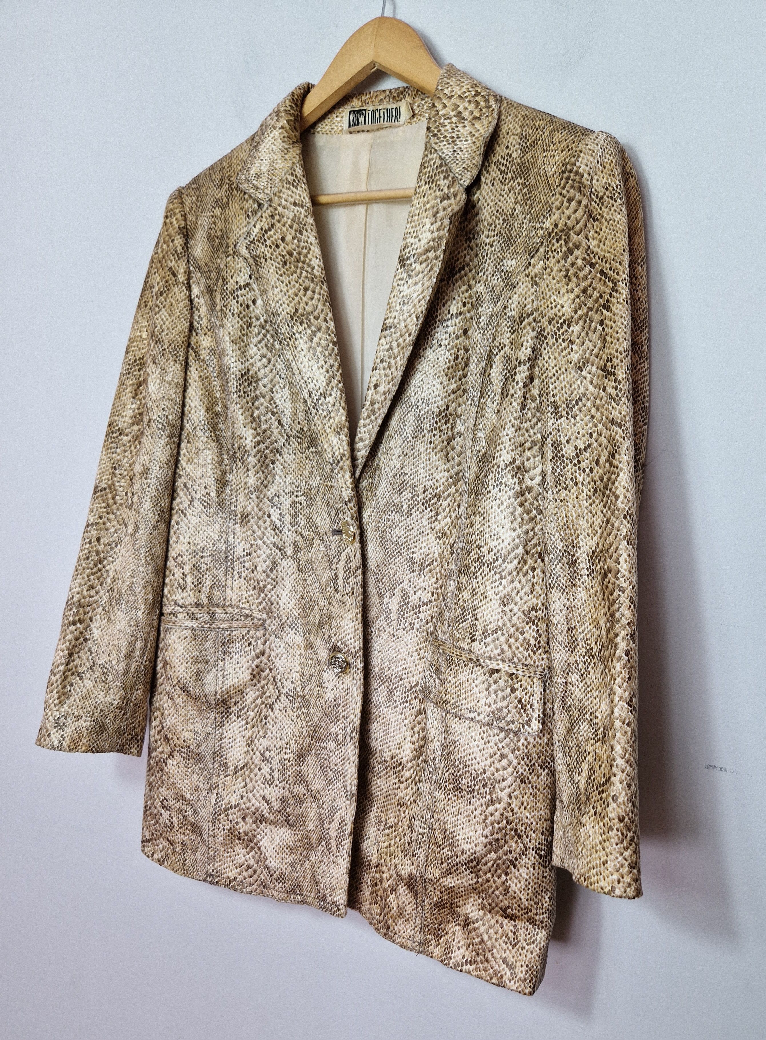 Vintage vintage snakeskin blazer y2k avantgarde japanese leopard Size L / US 10 / IT 46 - 2 Thumbnail