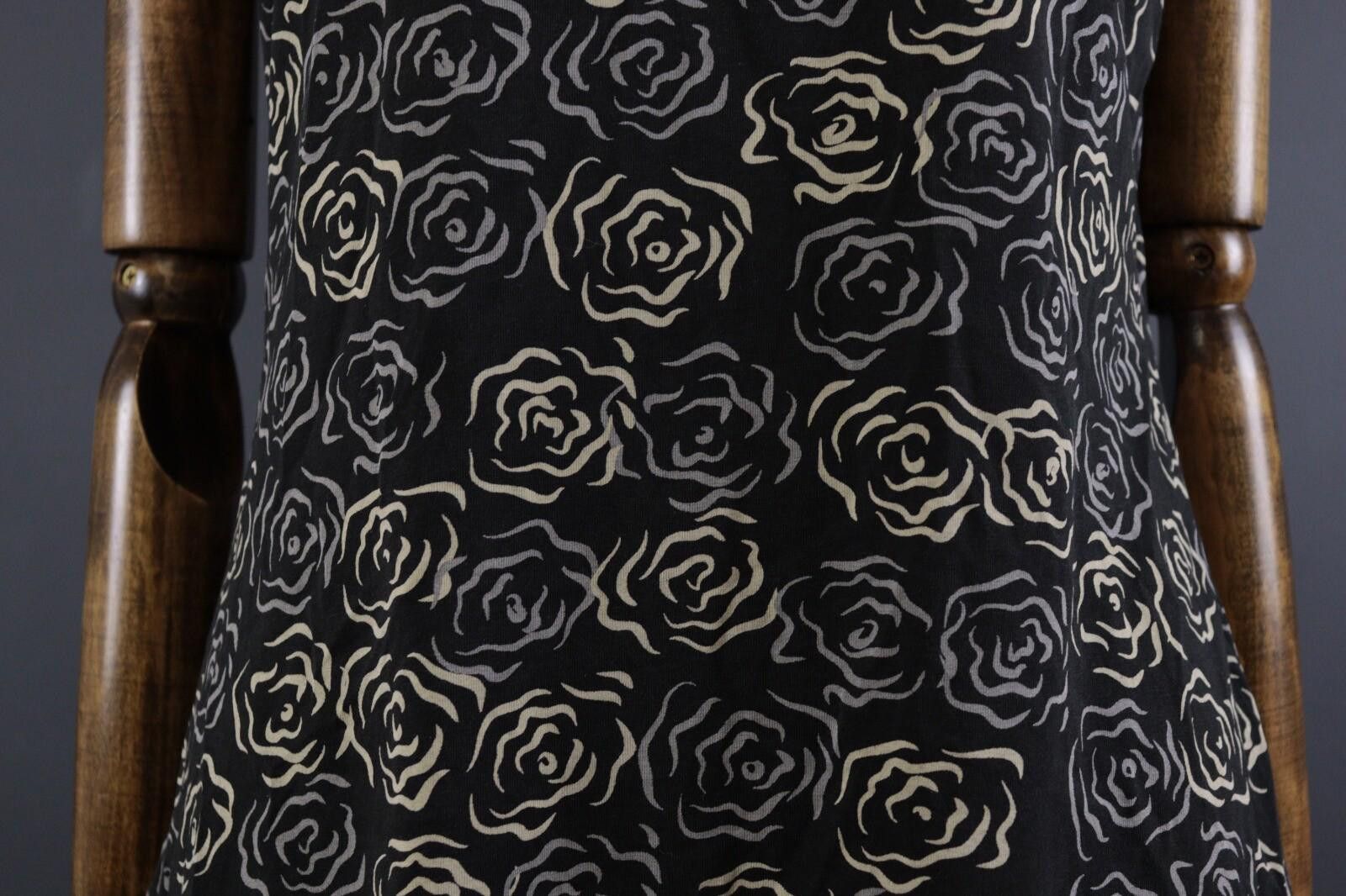 Designer Deerberg by Oska Black Floral Summer Blouson Dress Size L Size L / US 10 / IT 46 - 4 Thumbnail
