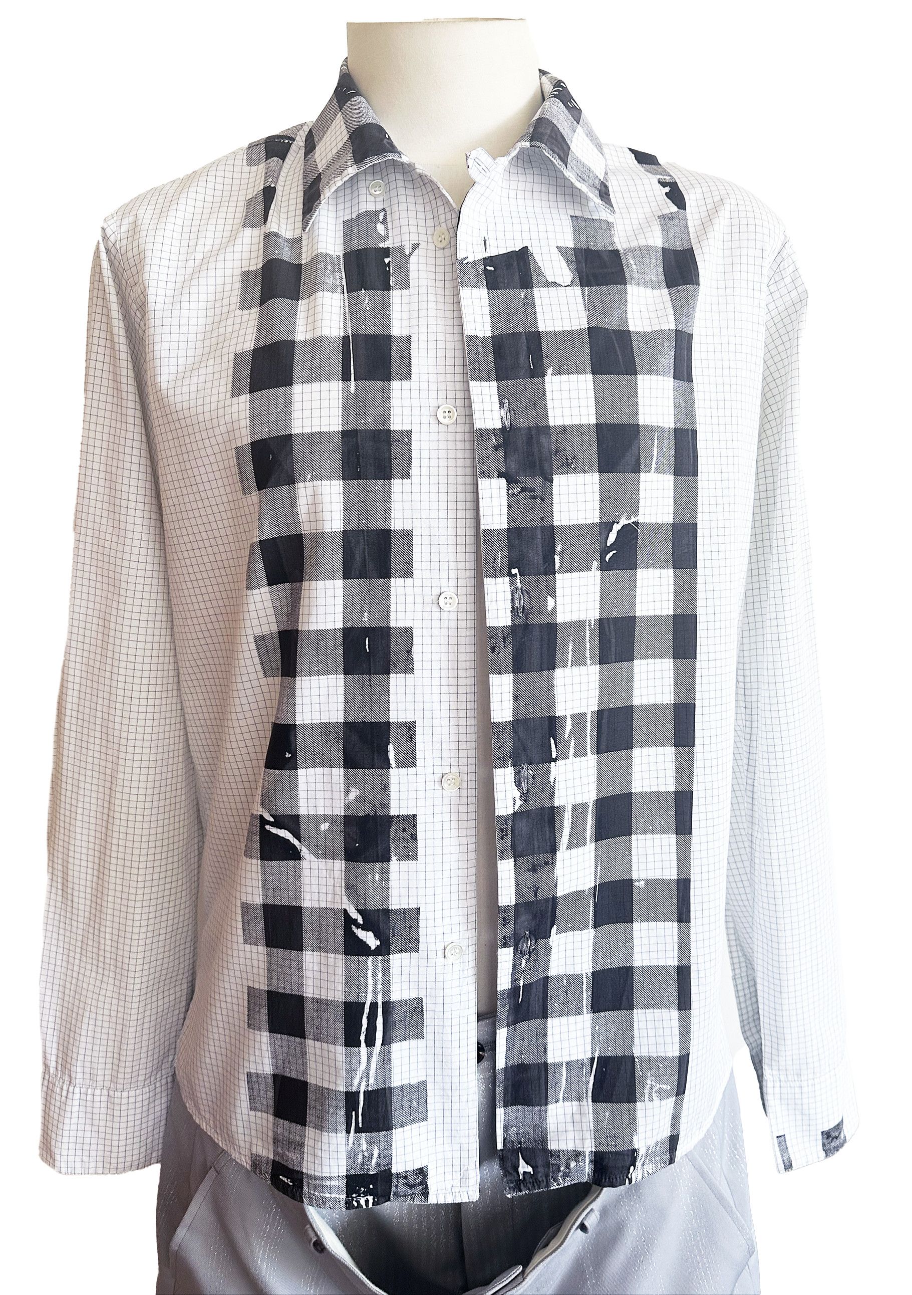 Margiela Checkered Shirt with Black Checkered Print L 2004