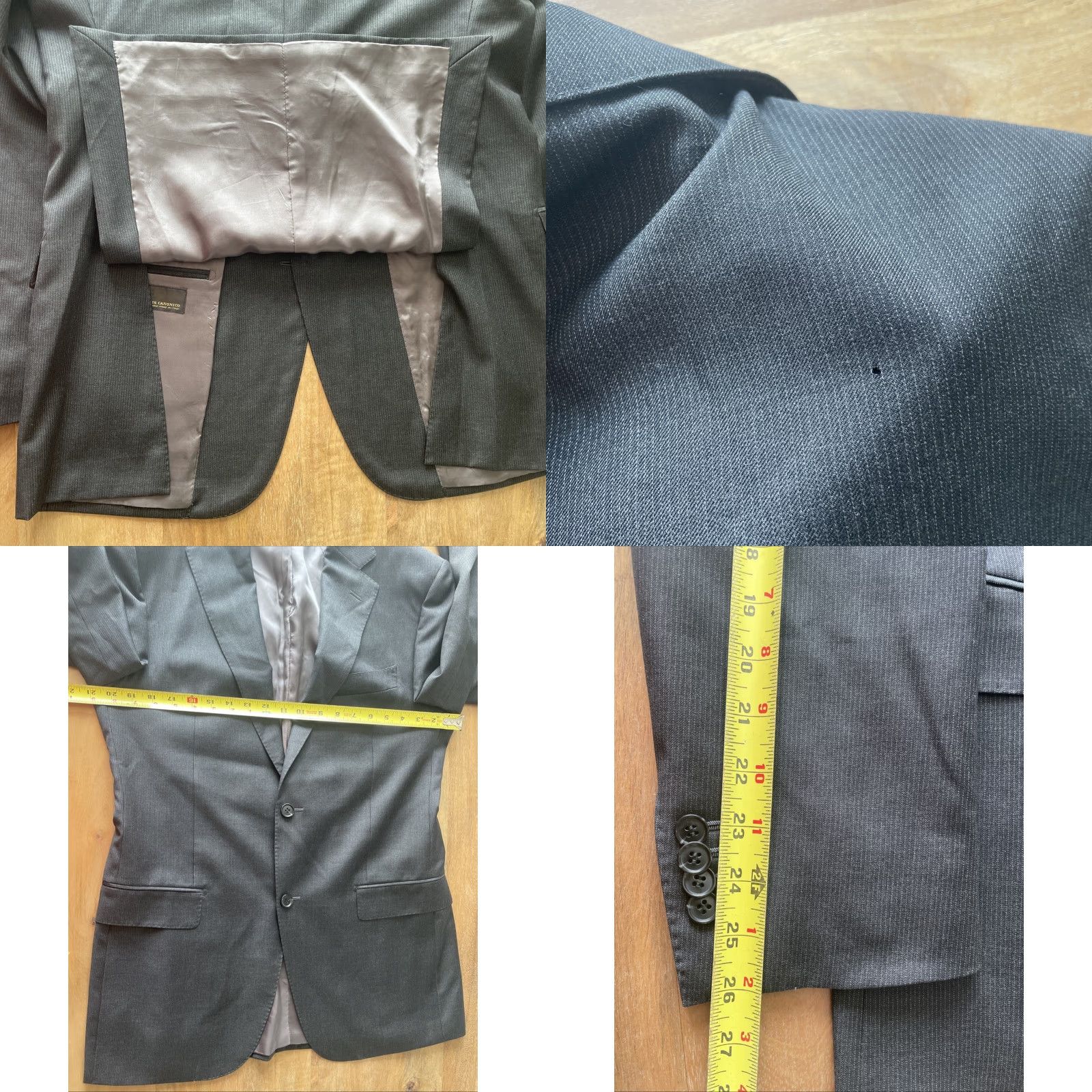Suitsupply Suitsupply Gray Pinstripe Suit Coat 42L Slim Italian Wool Double-Vented 2-Button Notch Lapel Men Sport Jacket Mens Size 42R - 8 Thumbnail