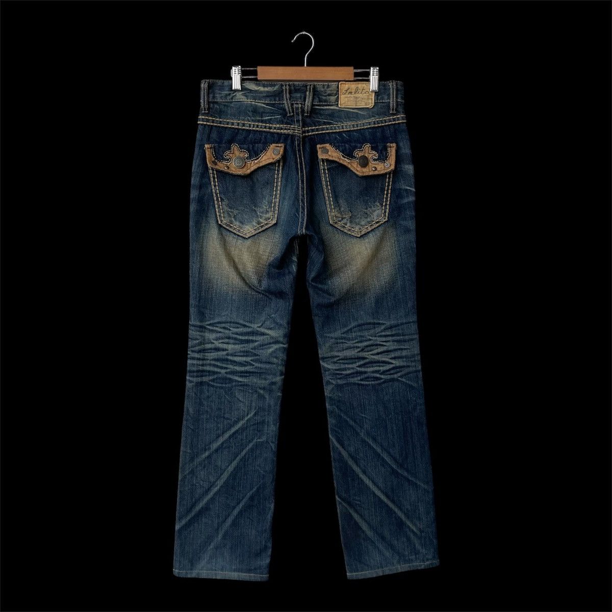 Lolita Jeans Archival Lolita Jeans Fleur-de-lis Suede Patchwork Denim Size US 30 / EU 46 - 2 Thumbnail