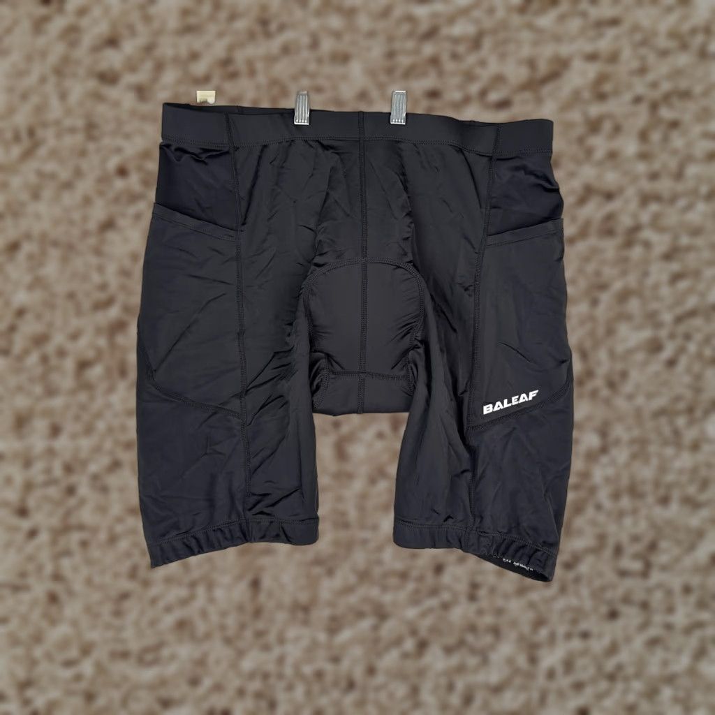 Vintage Baleaf Cycling Shorts Mens 3XL Black Padded Pockets Compression Bike Spandex Size US 39 - 1 Thumbnail
