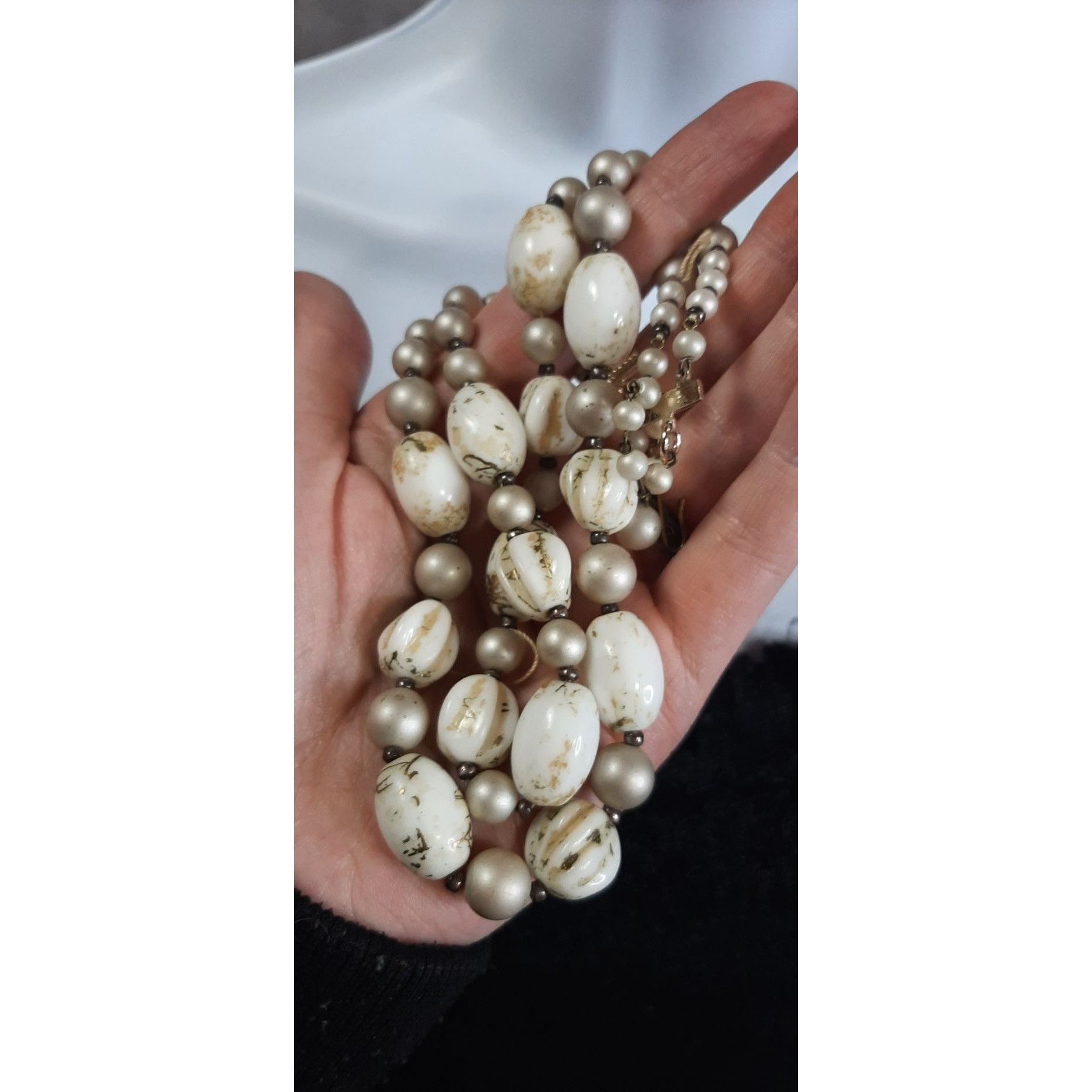 Other Vintage Boho Chic Double-Strand Neutral Tone Necklace Size ONE SIZE - 3 Thumbnail