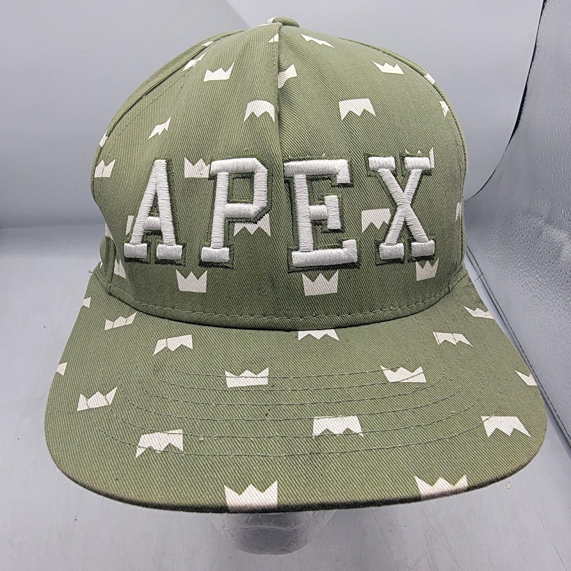 Apex Apex Green Adults Snapback Hat With White Crown Print Casual Size ONE SIZE - 1 Thumbnail
