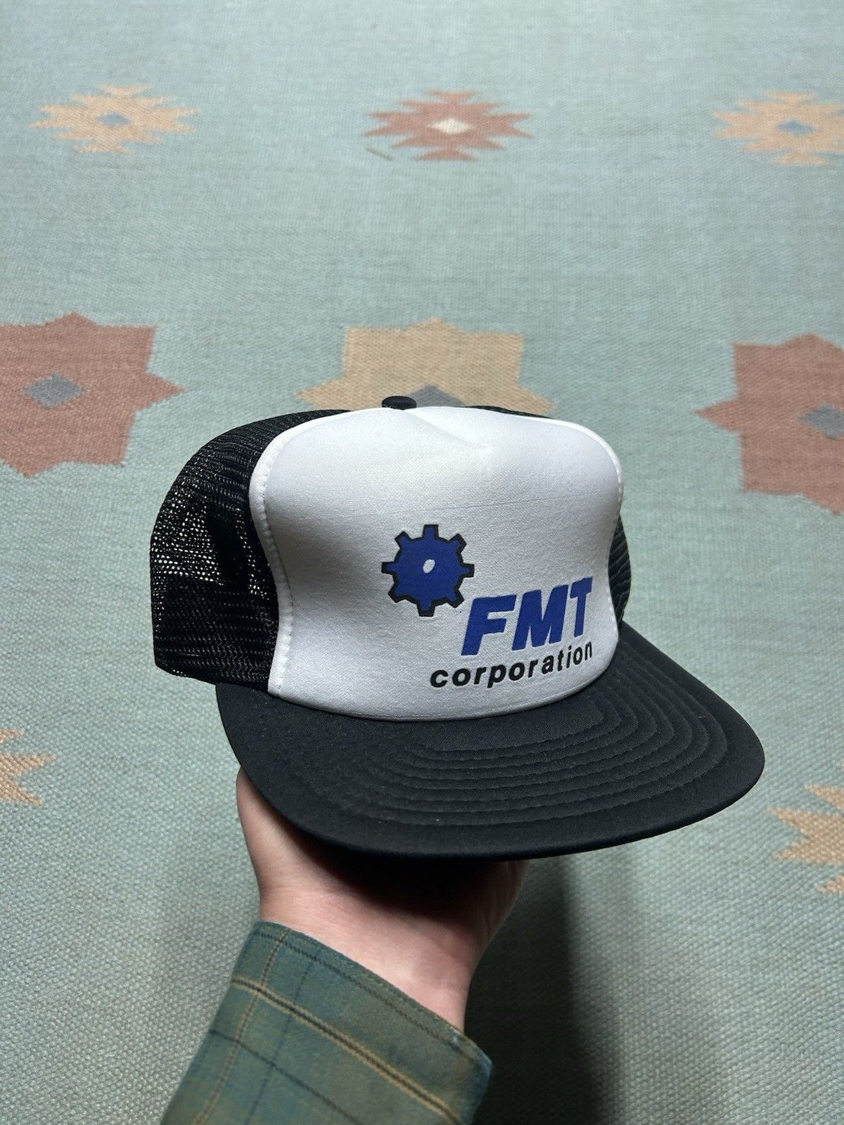 Vintage Vintage trucker hat FMT corporation black white snapback Size ONE SIZE - 1 Thumbnail