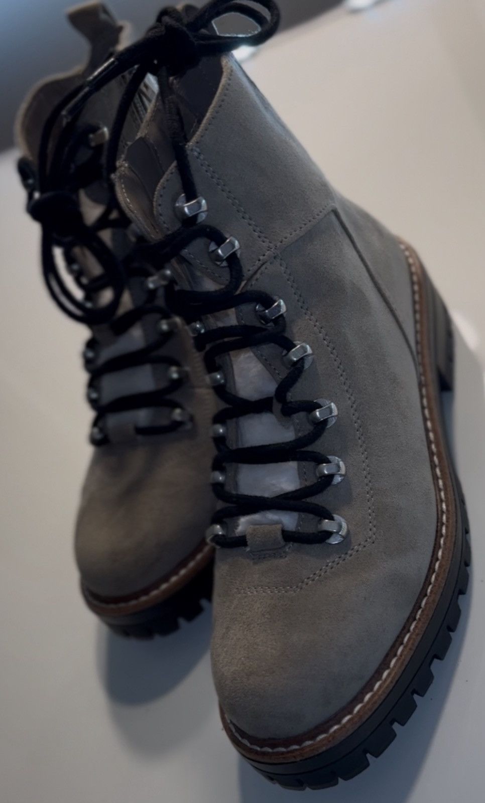 Vintage Chic Gray lace up ankle Boots Size US 6 / IT 36 - 3 Thumbnail