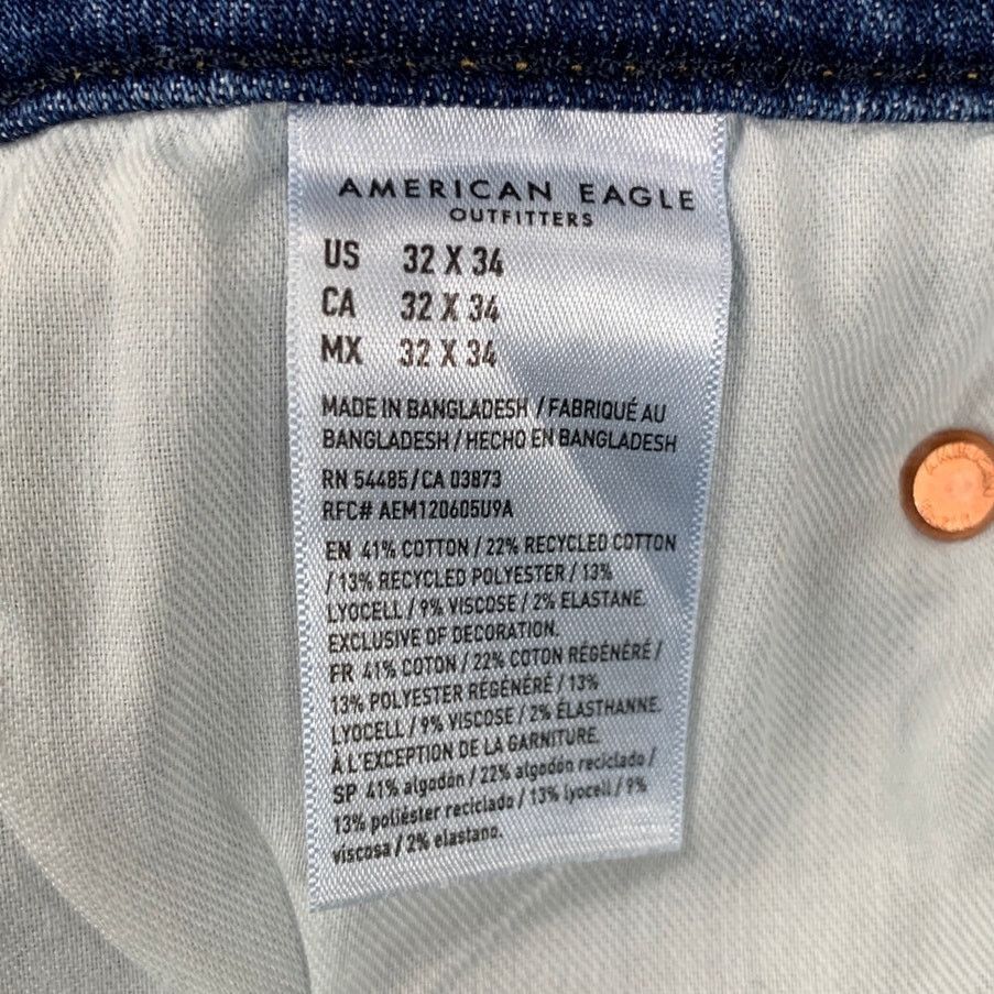 American Eagle Outfitters New American Eagle Mens Size 32 X 34 Denim Blue Jeans Size US 32 / EU 48 - 7 Thumbnail