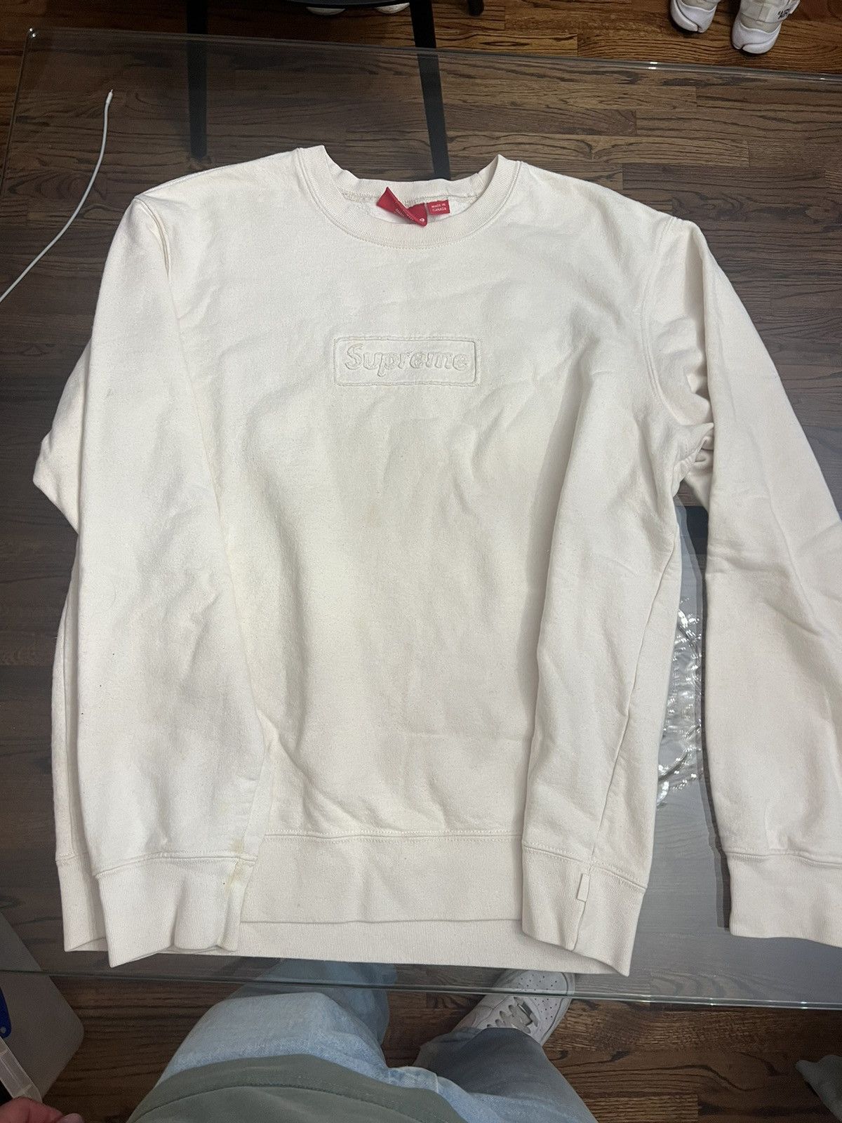 Supreme Supreme Box Logo Sweatshirt off white color Size US M / EU 48-50 / 2 - 1 Thumbnail