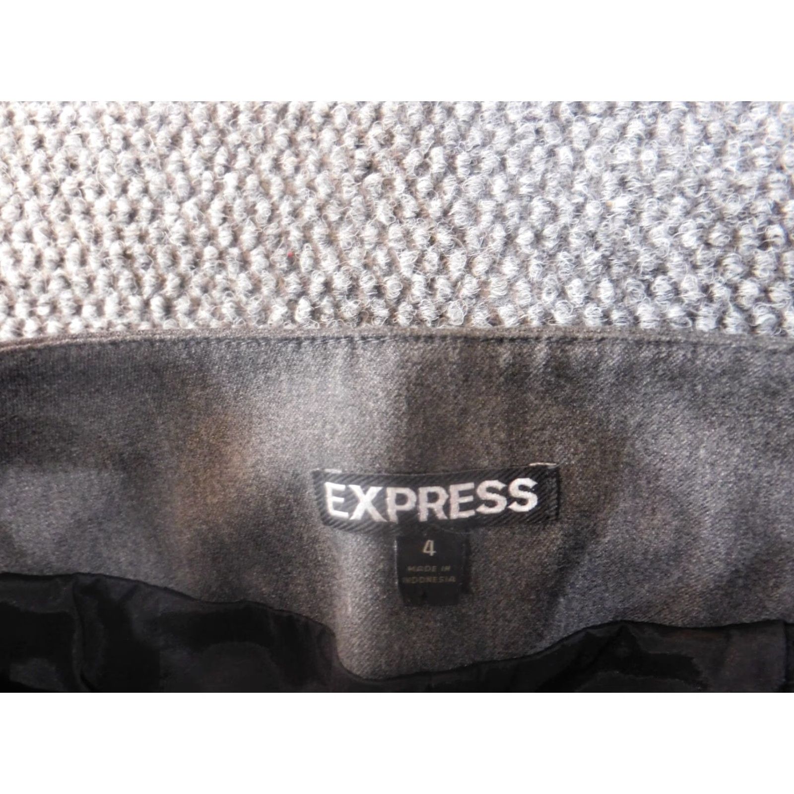 Express Express Skirt Women 4 Gray A-Line Casual Zip Knee Length Knit Zipper Lined Regular Polyester Size 27" / US 4 / IT 40 - 6 Thumbnail