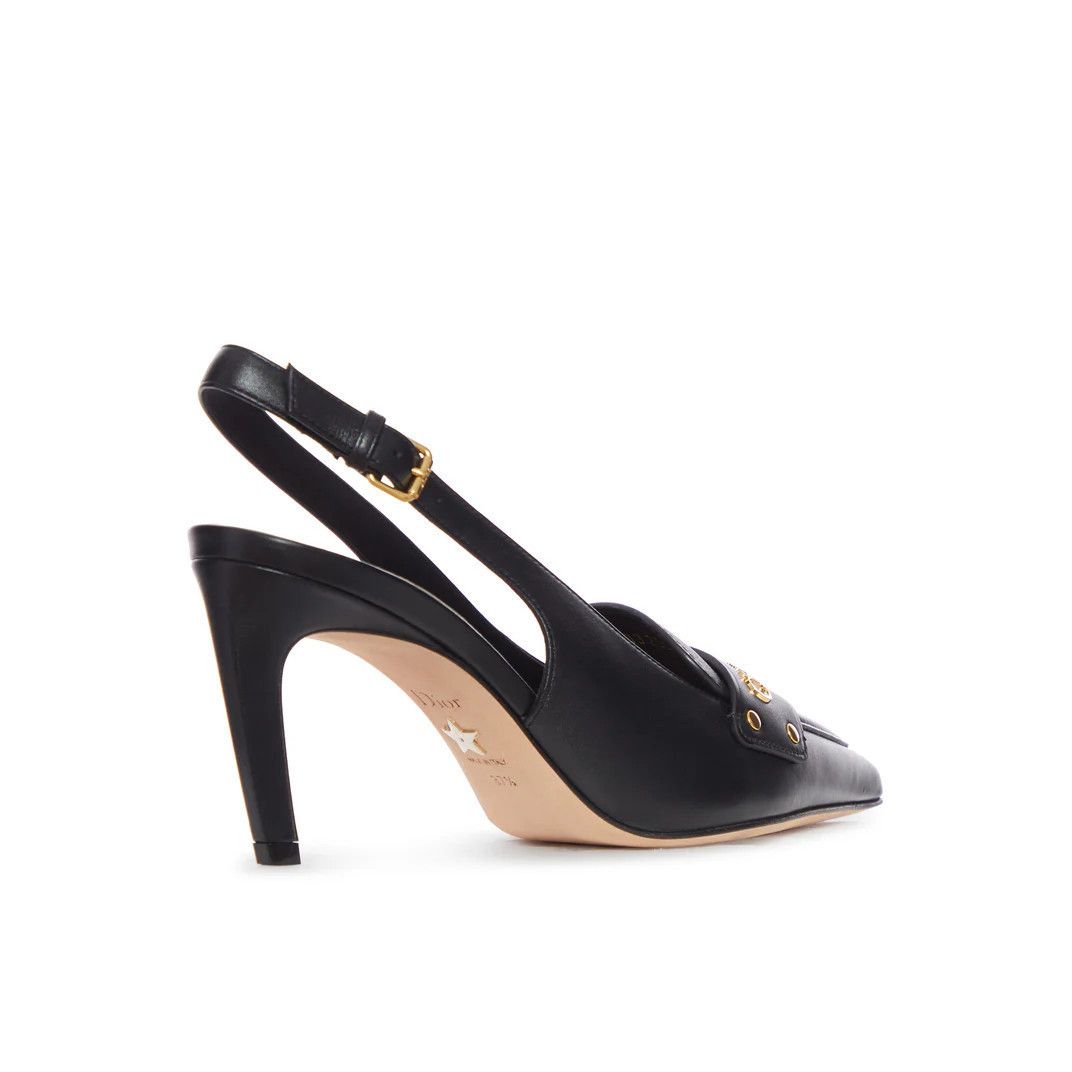 Dior DIOR Boy Black Leather Slingback Pumps New & Authentic (Wome Size US 9 / IT 39 - 3 Thumbnail