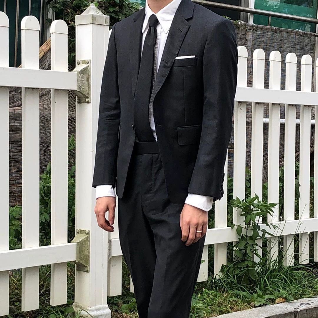 Thom Browne Thom Browne Classic Solid Charcoal Slim Fit Suit Size 2 Size US M / EU 48-50 / 2 - 7 Thumbnail