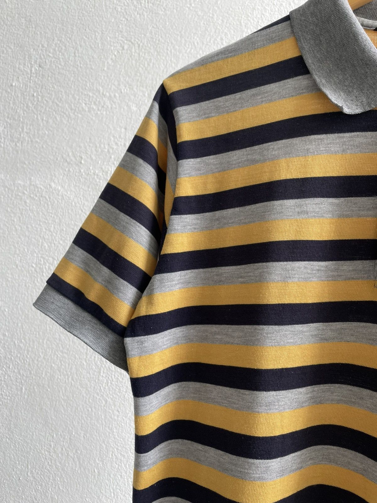 Bape A Bathing Ape Embroiderd Ape Logo Striped Polo Shirts Size US L / EU 52-54 / 3 - 9 Thumbnail