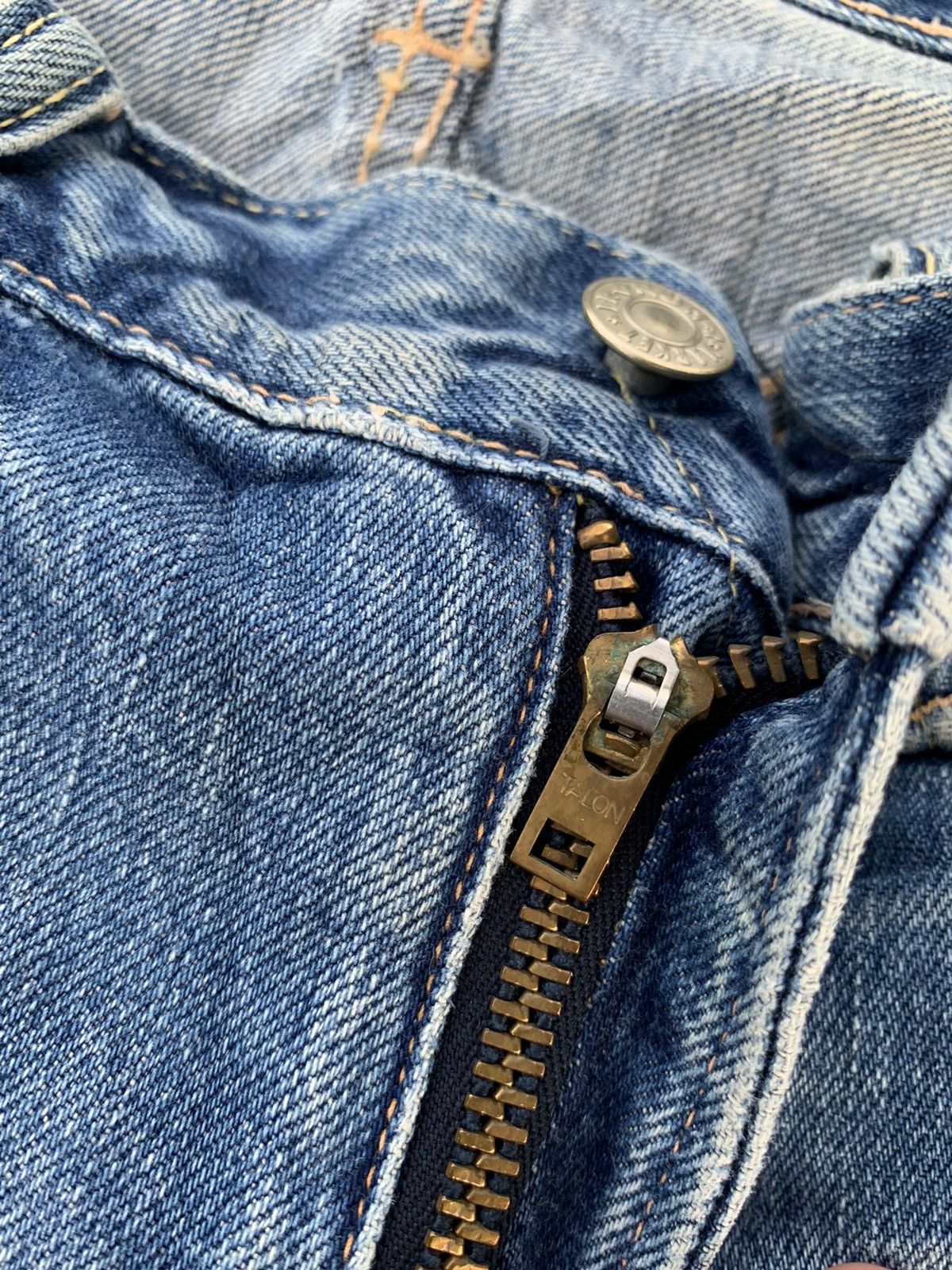 Kapital BLUE BLUE JAPAN INDIGO SELVEDGE RUSTY DISTRESSED DENIM Size US 31 - 20 Thumbnail