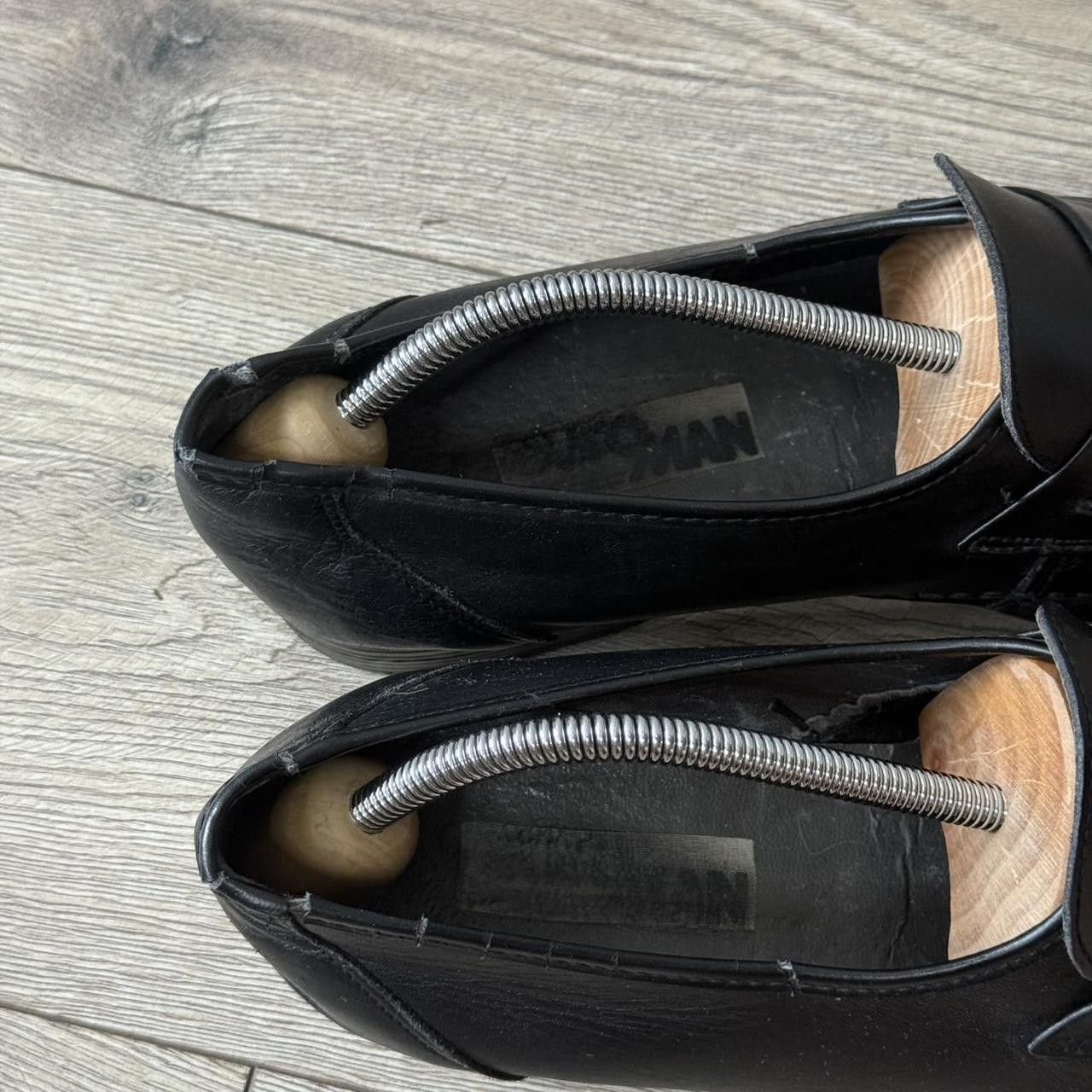 Vintage Loafers Black Leather Vintage 90s Size US 12.5 / EU 45-46 - 6 Thumbnail