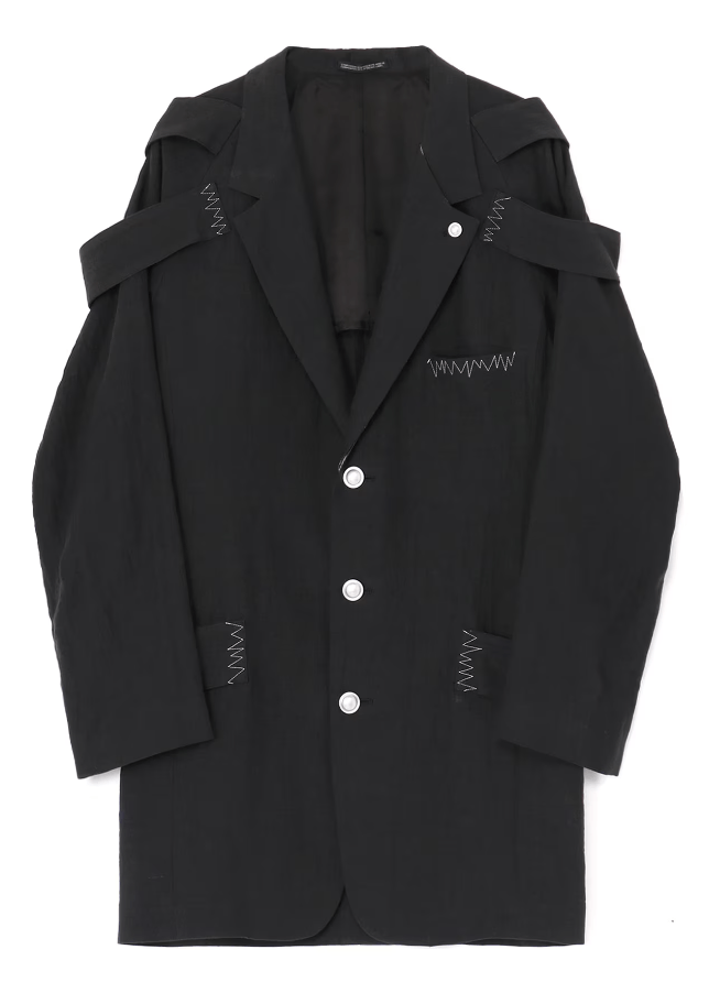 Yohji Yamamoto Yohji Yamamoto Pour Homme LINEN SHOULDER EPAULET ZIGZAG JKT Size US M / EU 48-50 / 2 - 1 Thumbnail