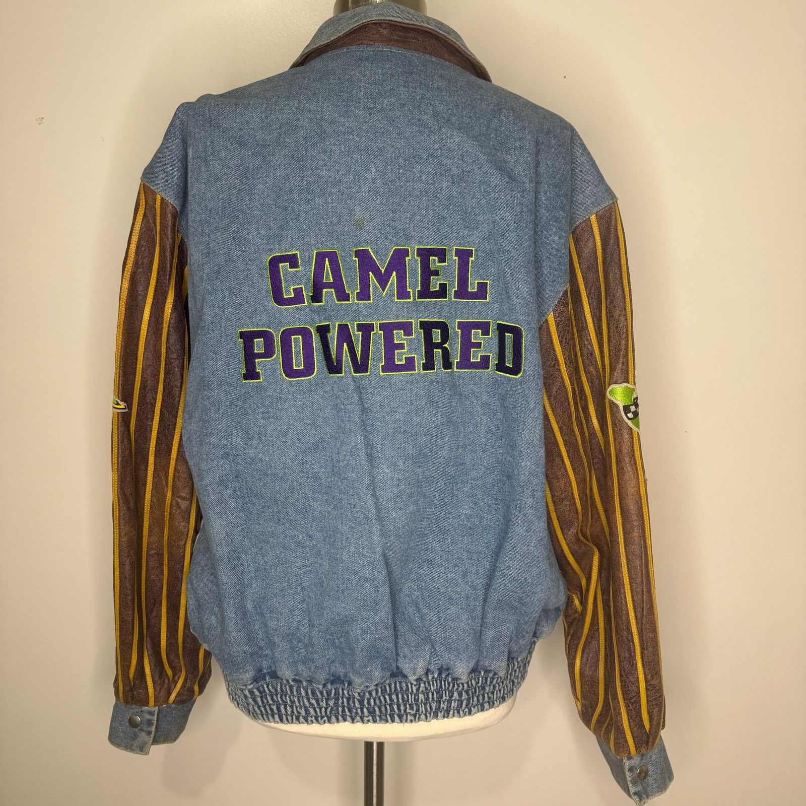 Vintage VTG 90s Smoking Joes Racing Denim & Leather Jacket Size XL Size US XL / EU 56 / 4 - 7 Thumbnail