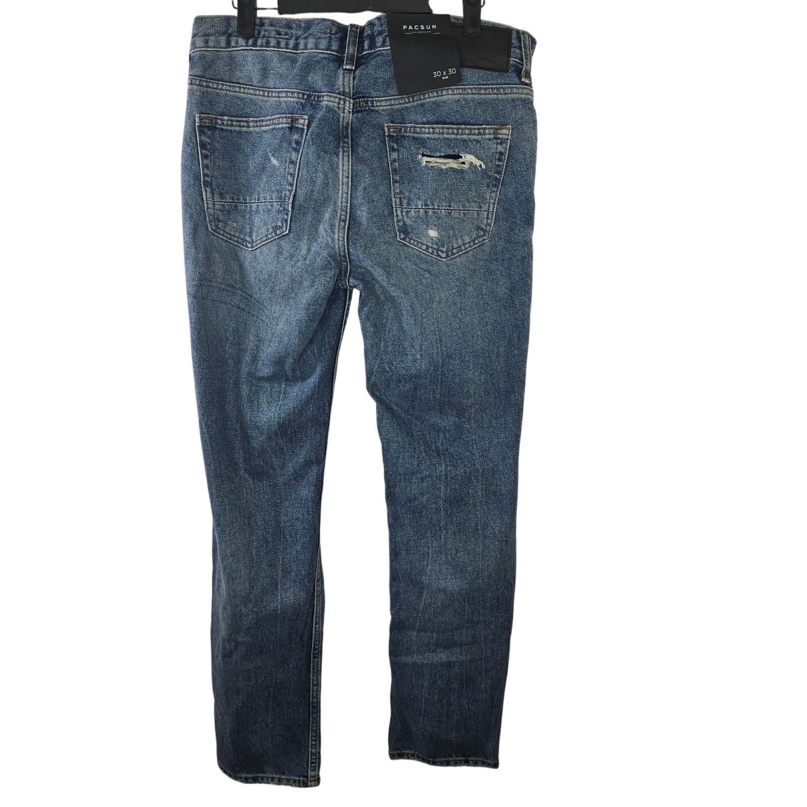 Pacsun Men's Pacsun Slim Fit Distressed Jeans Size 30 x 30 NWT Size US 30 / EU 46 - 7 Thumbnail