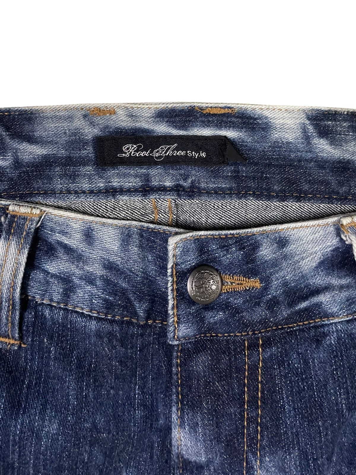 If Six Was Nine Rare Vintage Japanese Brand Root Three Bleach Jeans 2000s Size US 34 / EU 50 - 10 Thumbnail