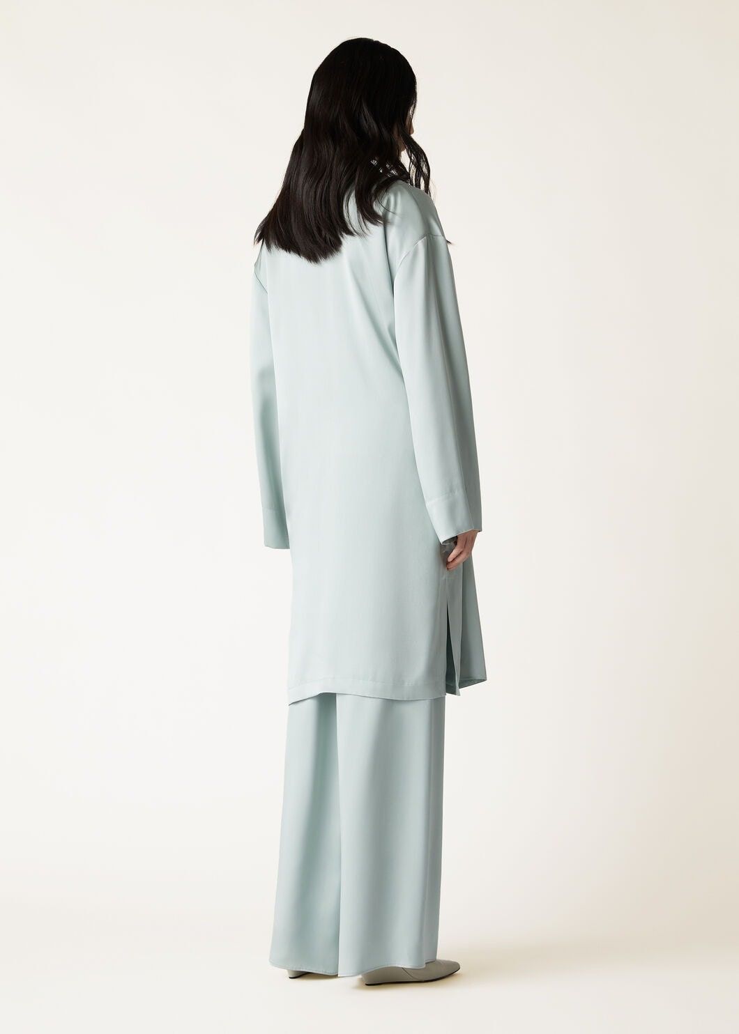 Loro Piana o1w1db10825 FAO3383 Tiziana Coat in Light Blue Size S / US 4 / IT 40 - 5 Thumbnail