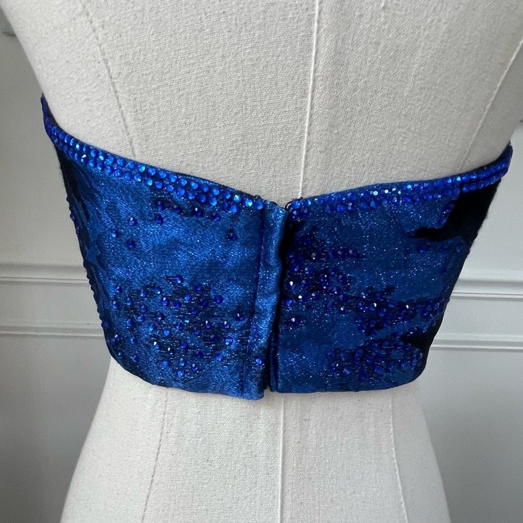 Other Ellie Wilde Formal Bandeau Crop Top Bustier Cobalt Blue Blac Size S / US 4 / IT 40 - 5 Thumbnail