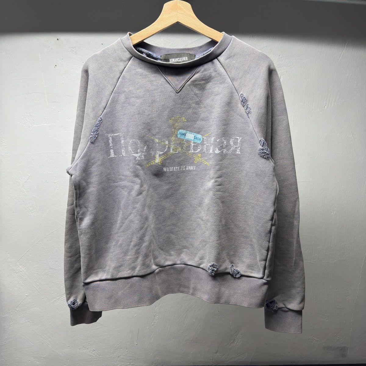 Other Romancatcher RC Army BandAid Crewneck Faded Destroyed Size US M / EU 48-50 / 2 - 1 Thumbnail