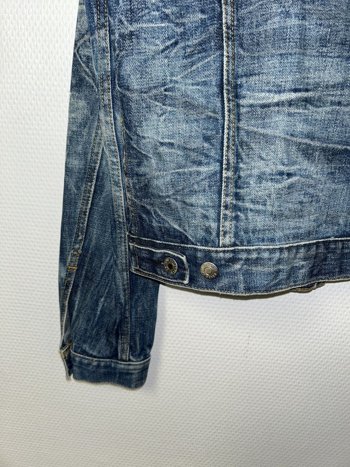 Helmut Lang 2004 Marble Wash Broken Denim Jacket Size US M / EU 48-50 / 2 - 9 Thumbnail