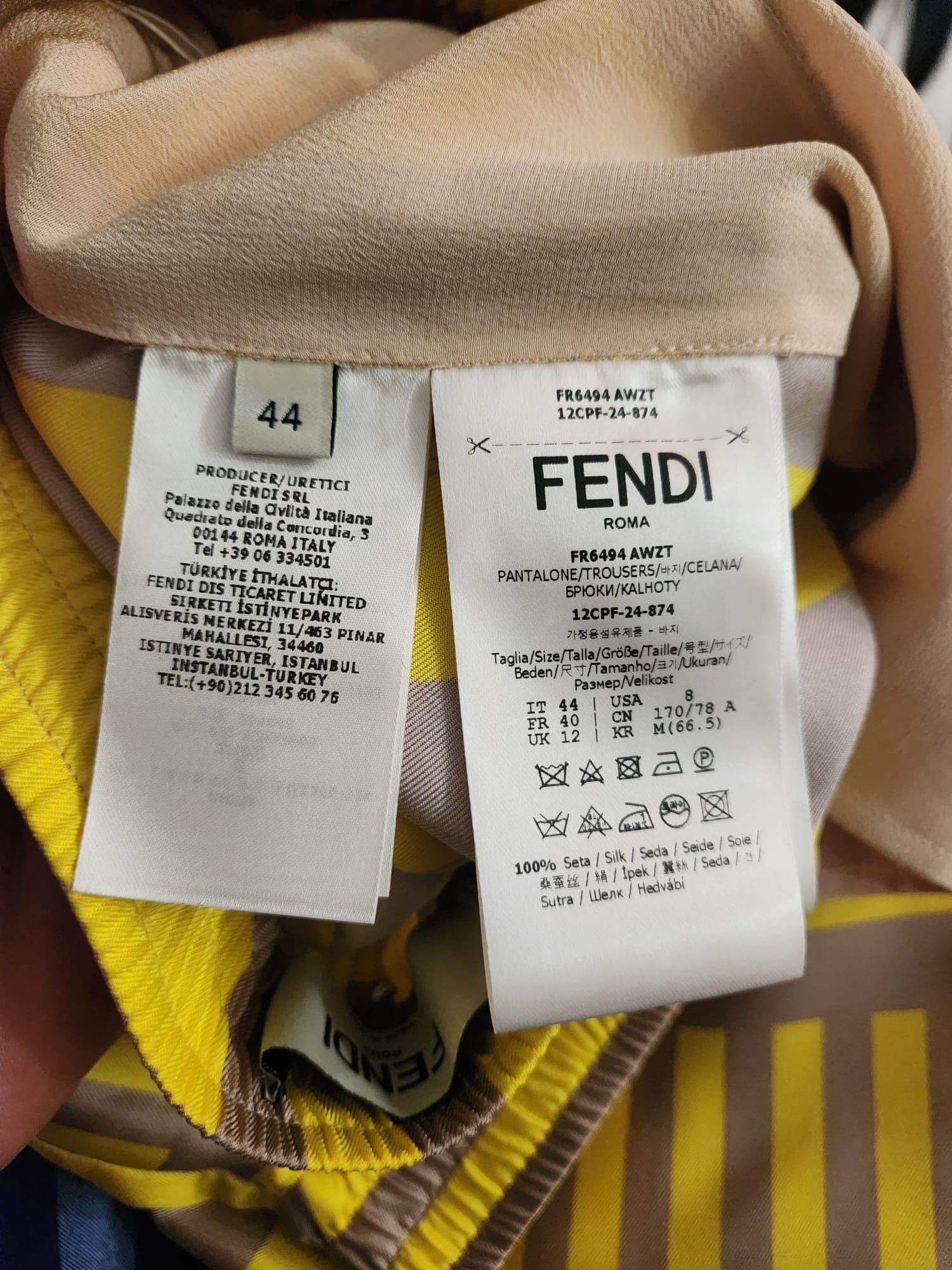 Fendi FF Labyrinth-print silk set ( trousers and blouse) Size 30" / US 8 / IT 44 - 8 Thumbnail