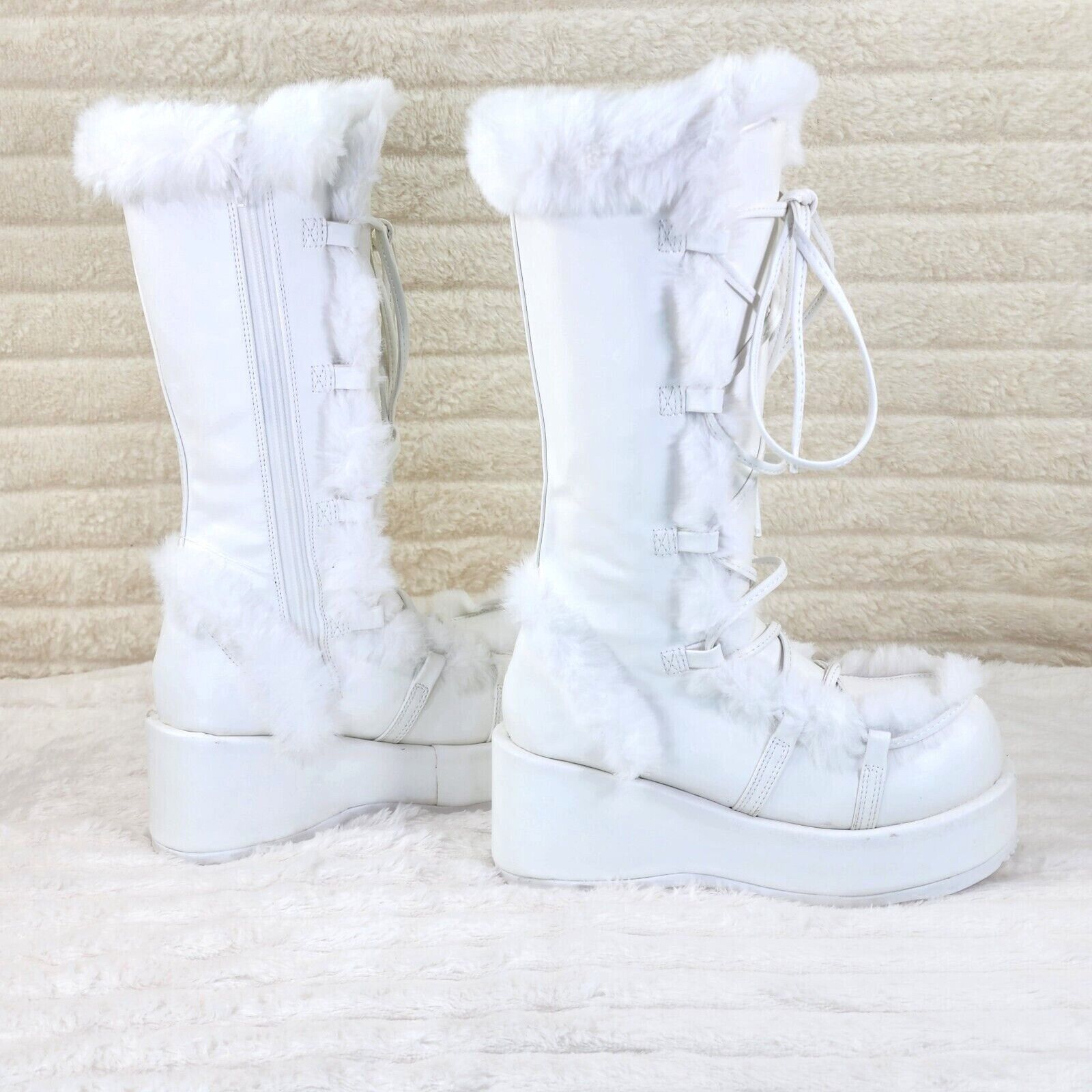 Demonia Cult DEMONIA Cubby 311 Stomper White Mammoth Platform Goth Punk K Size US 10 / IT 40 - 1 Thumbnail