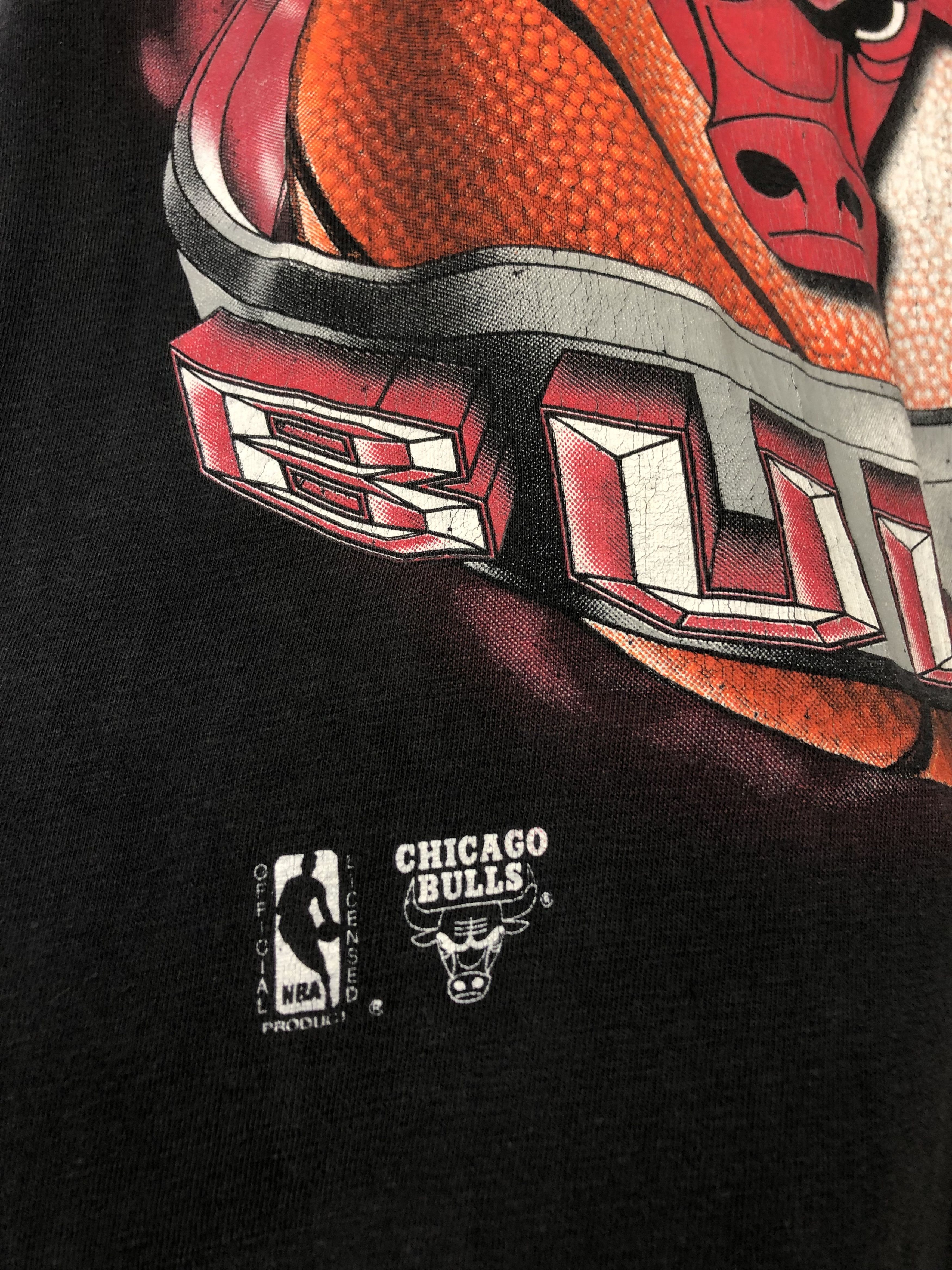 NBA Vintage NBA Chicago Bulls Shirt Over Print Jersey Tee Black Size US L / EU 52-54 / 3 - 4 Thumbnail