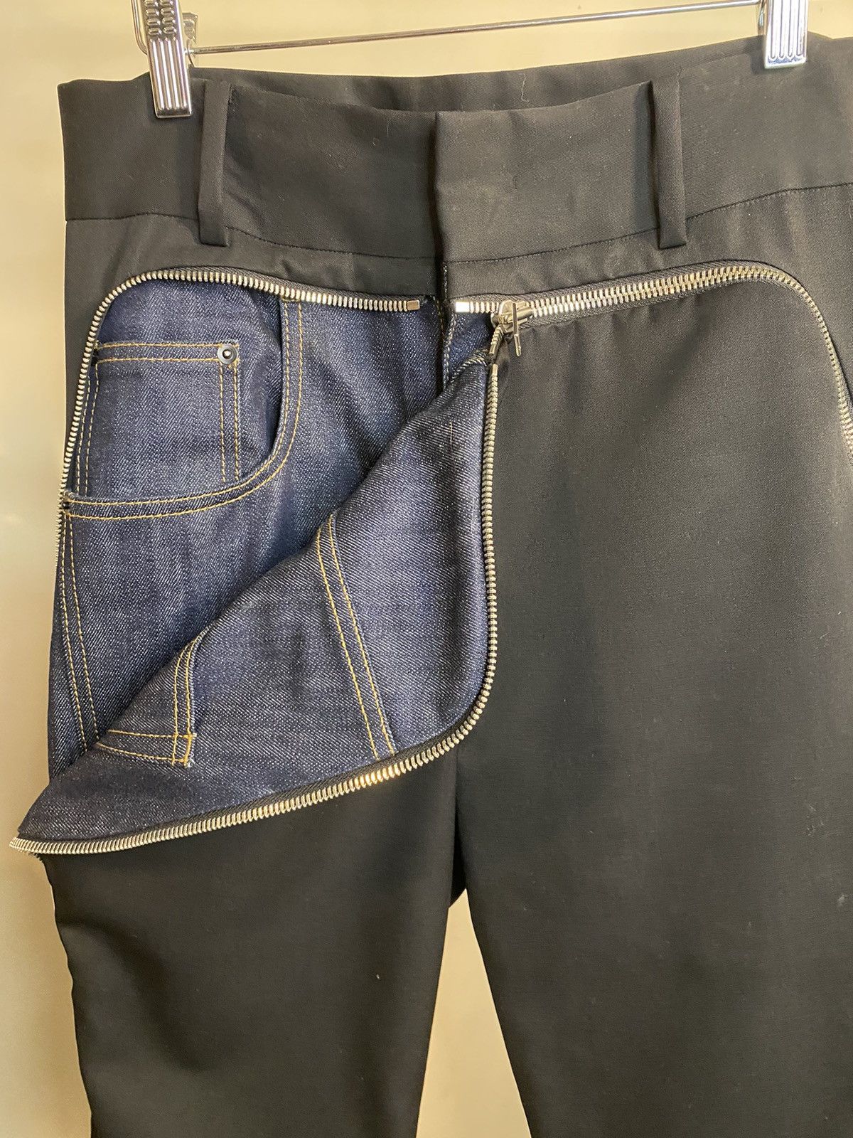 Juun.J Slacks / denim hybrid zippered pant Size US 29 - 1 Thumbnail