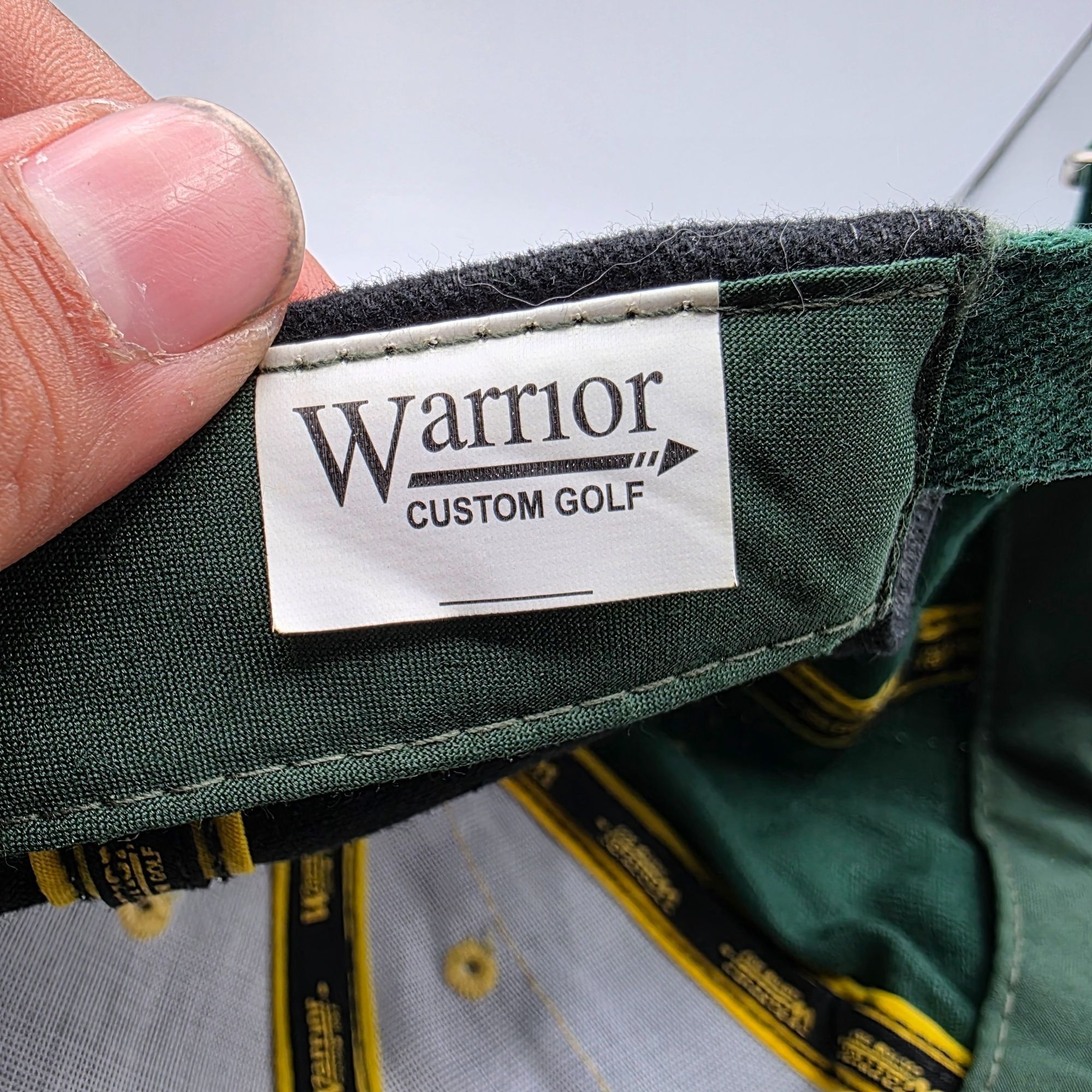 Other Warrior Custom Golf Adults Black Green Gold Hat Cap Baseball Size ONE SIZE - 6 Thumbnail