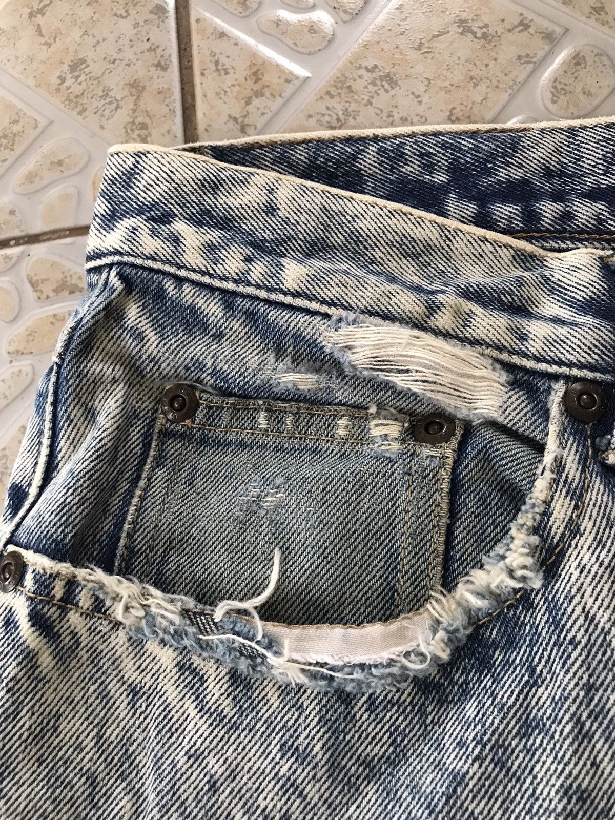 Japanese Brand Vintage GOLD RUSH Acid Wash Jeans 29x30 Size US 29 - 5 Thumbnail