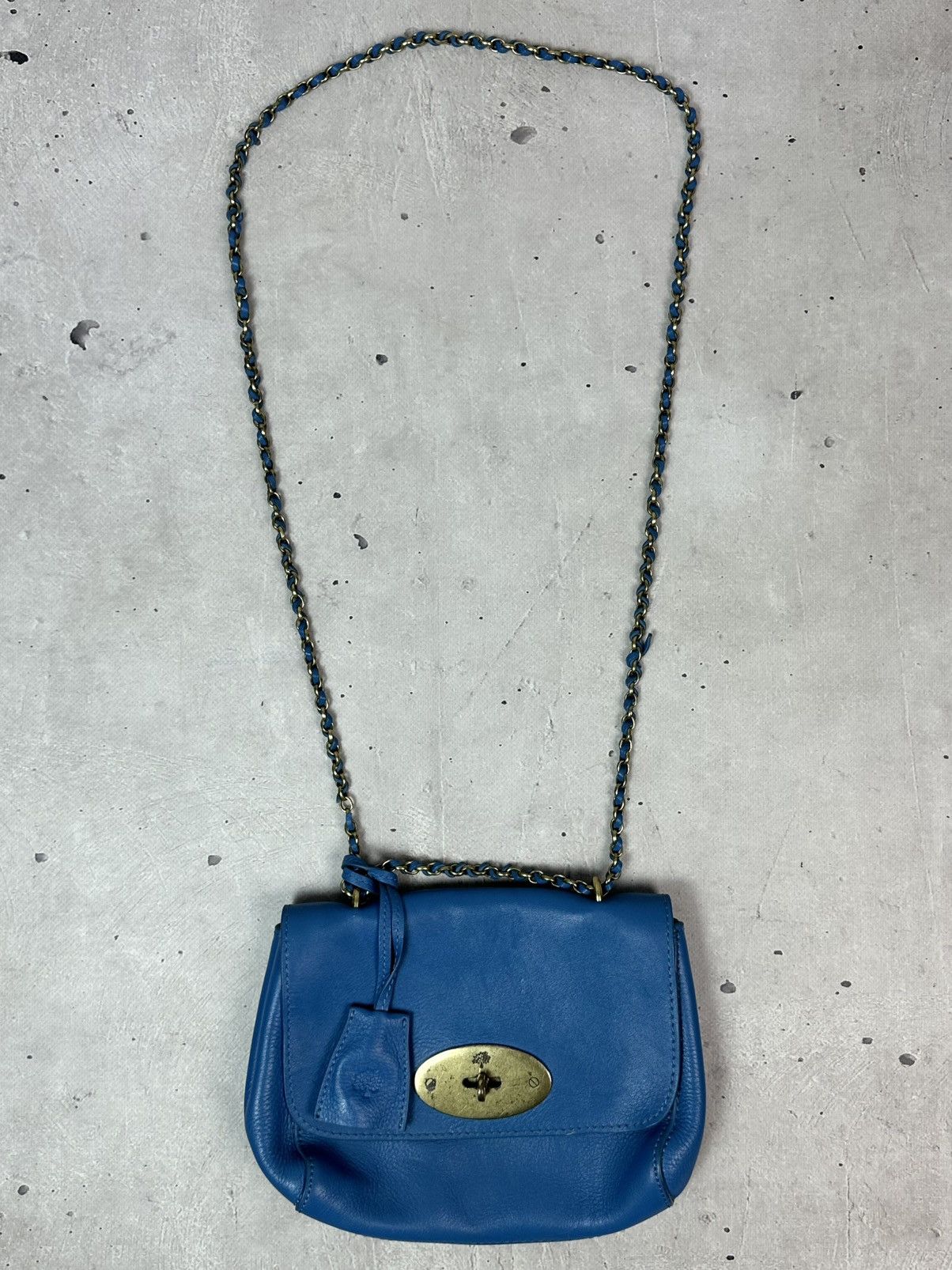 Mulberry Vintage Mulberry Leather Blue Handle Chain Mini Bag Size ONE SIZE - 1 Thumbnail