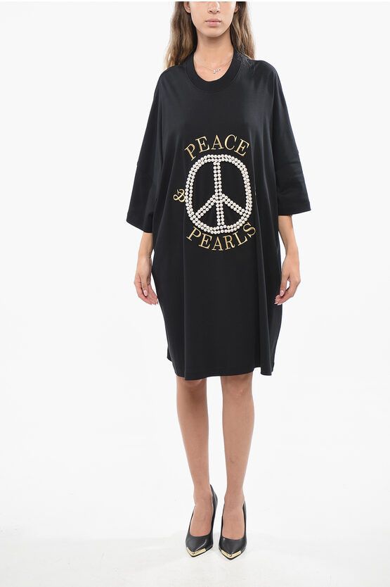 COUTURE! Oversized Cotton Tee Dress with Beads