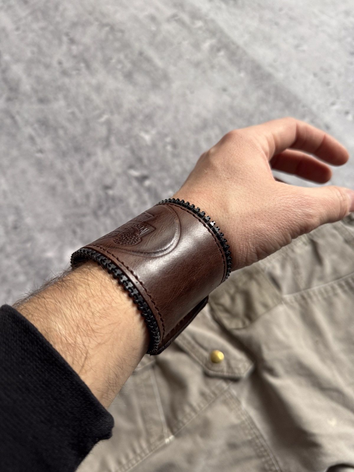 Leather × Vintage ⚠️🔥Vintage custom Harley Davidson leather bracelet moto hype Size ONE SIZE - 6 Thumbnail