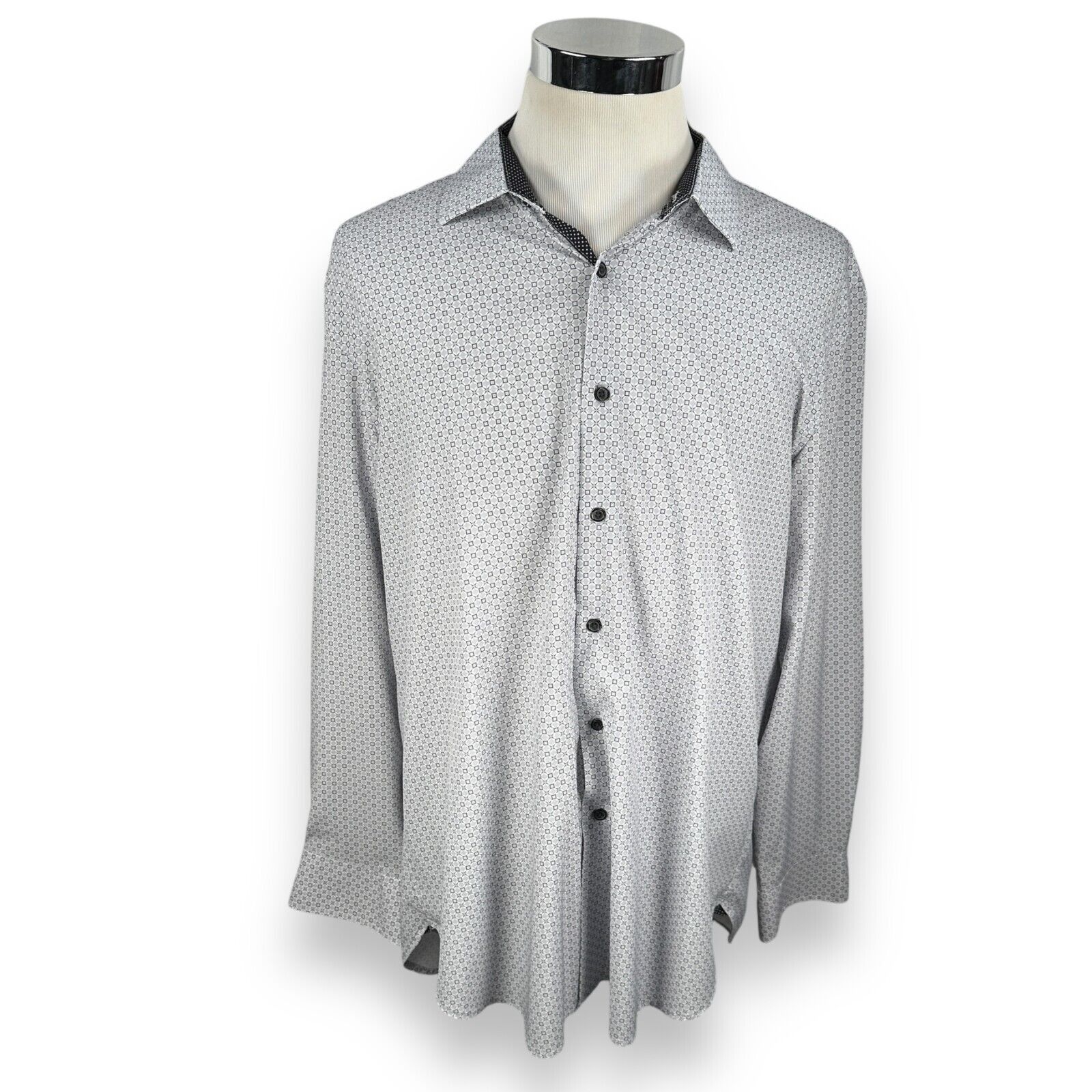 Other WRK Dress Shirt Men’s 18 Gray 4 Way Stretch Slim Fit Size US XL / EU 56 / 4 - 1 Thumbnail