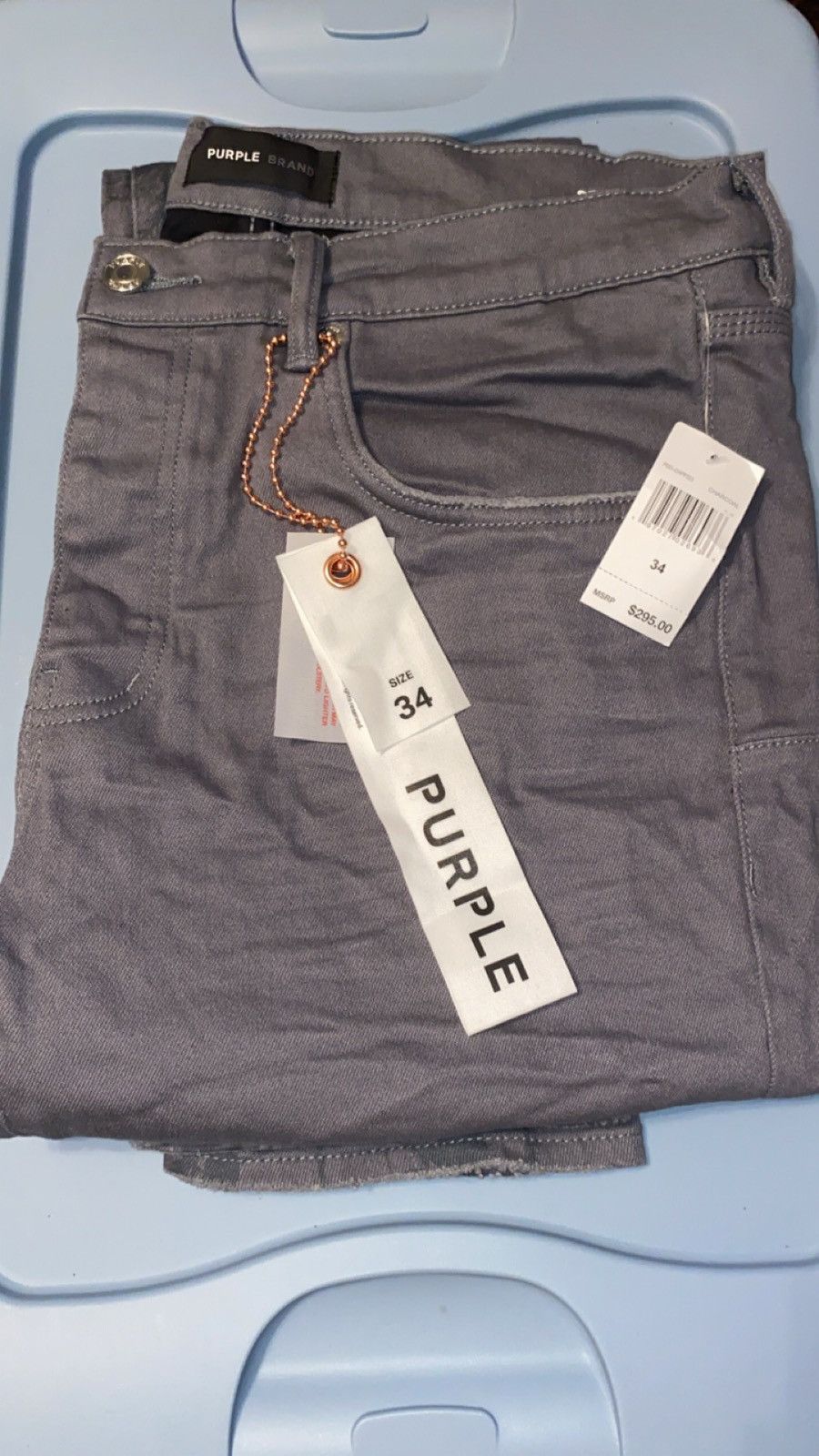 Purple Brand Purple Brand P001 Charcoal Palms Print Jean Size US 34 / EU 50 - 2 Thumbnail