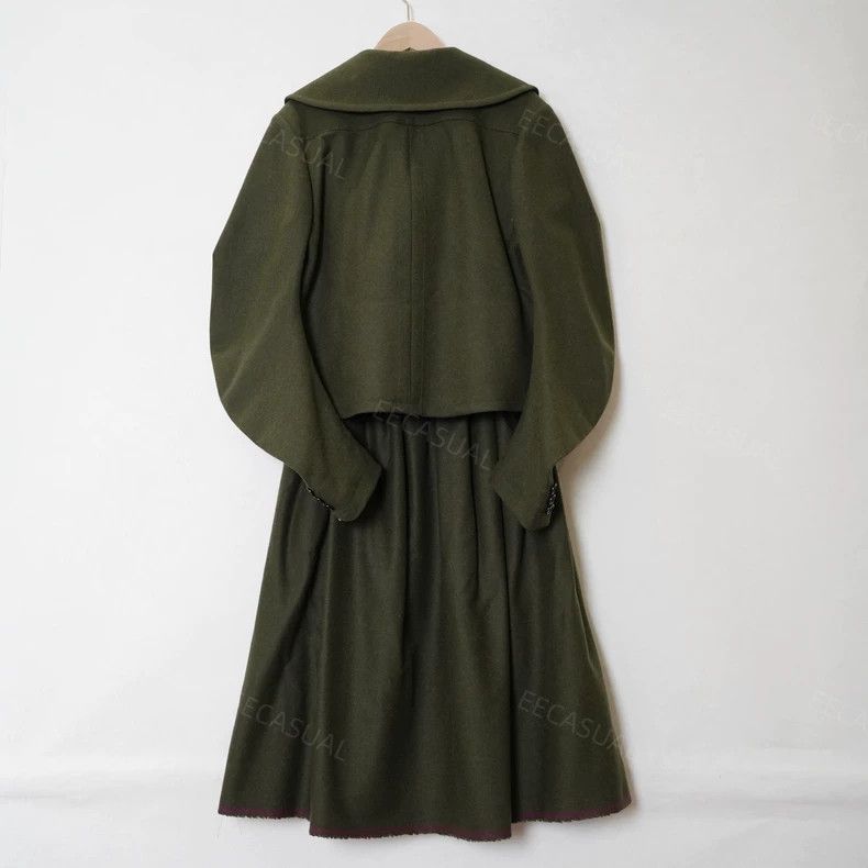 Comme des Garcons Comme des Garcons size S Military green wool woolen skirt Size 23" - 5 Thumbnail