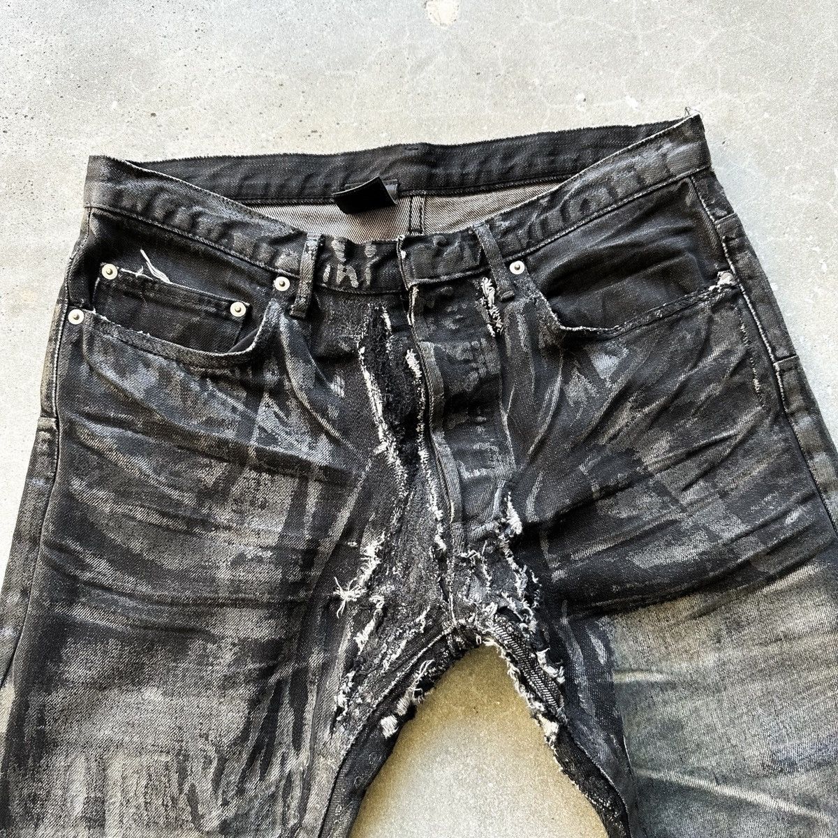 Dior Dior THRASHED AW03 “LUSTER” BORO Waxed Repair Denim By Hedi Size US 32 / EU 48 - 5 Thumbnail