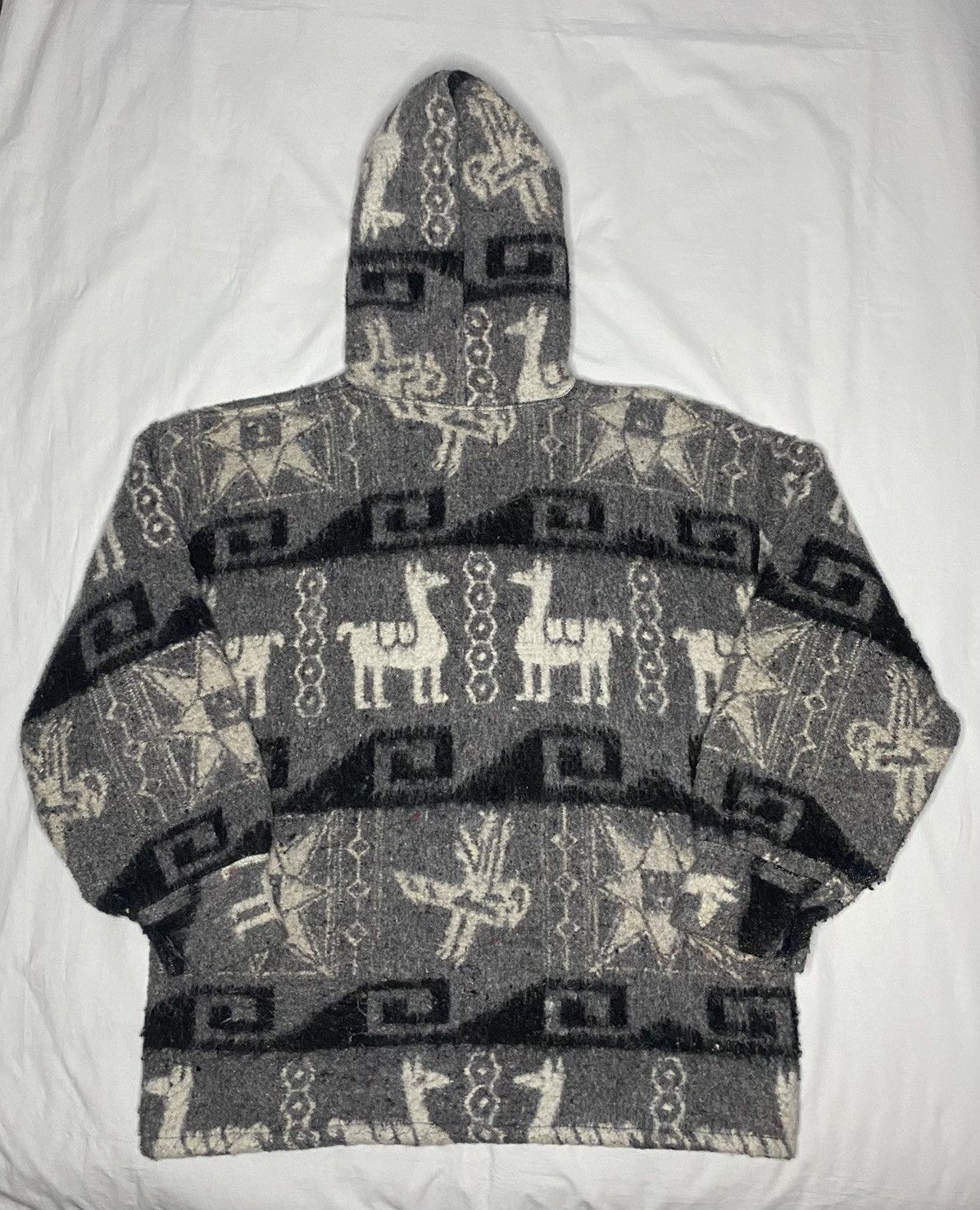 Other Vintage Rey Wear Hooded Sweater 100% Wool Hand Made Ecuador Size US XL / EU 56 / 4 - 3 Thumbnail