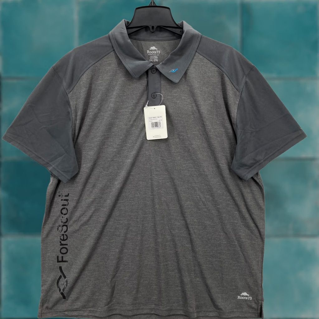 Roots Roots 73 Rapid Lake SS Polo Shirt Mens 2XL Charcoal Gray Forescout Logo NWT Size US XXL / EU 58 / 5 - 1 Thumbnail