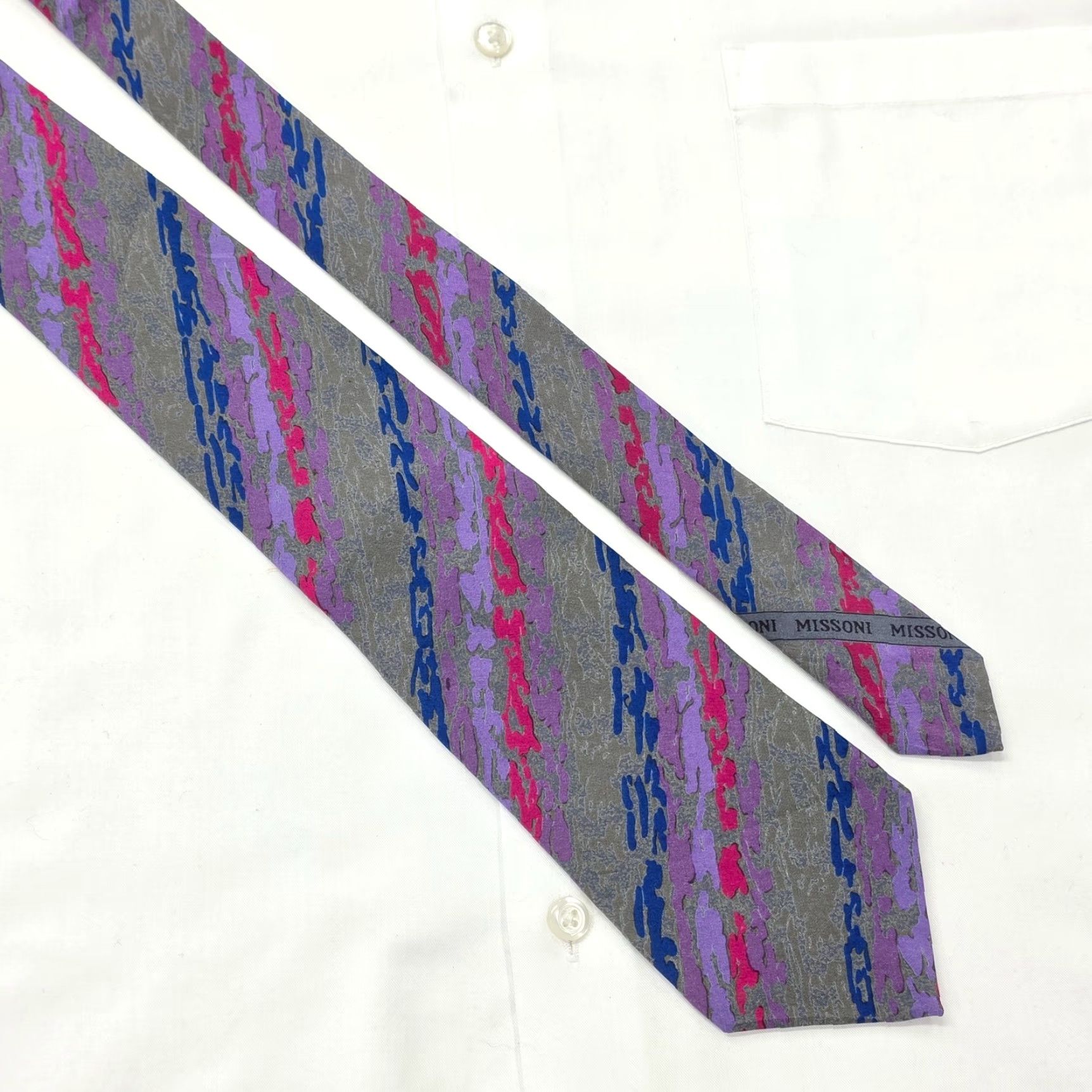 Missoni VTG Missoni Cravatte Necktie Mens Multicolor Silk Designer Tie Hand Made Spain Size ONE SIZE - 3 Thumbnail