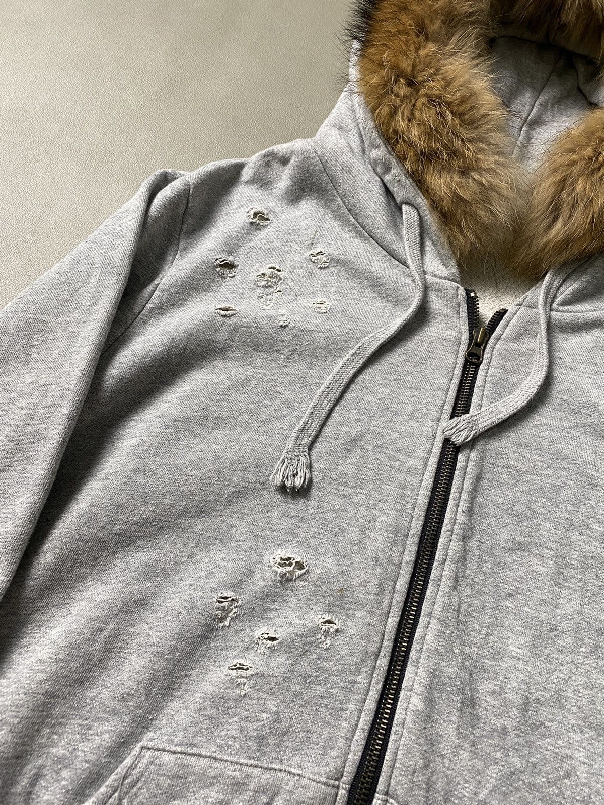 If Six Was Nine × Japanese Brand × Le Grande Bleu (L.G.B.) Undefined Destroyed Grunge Fur Hoodie Size US L / EU 52-54 / 3 - 5 Thumbnail