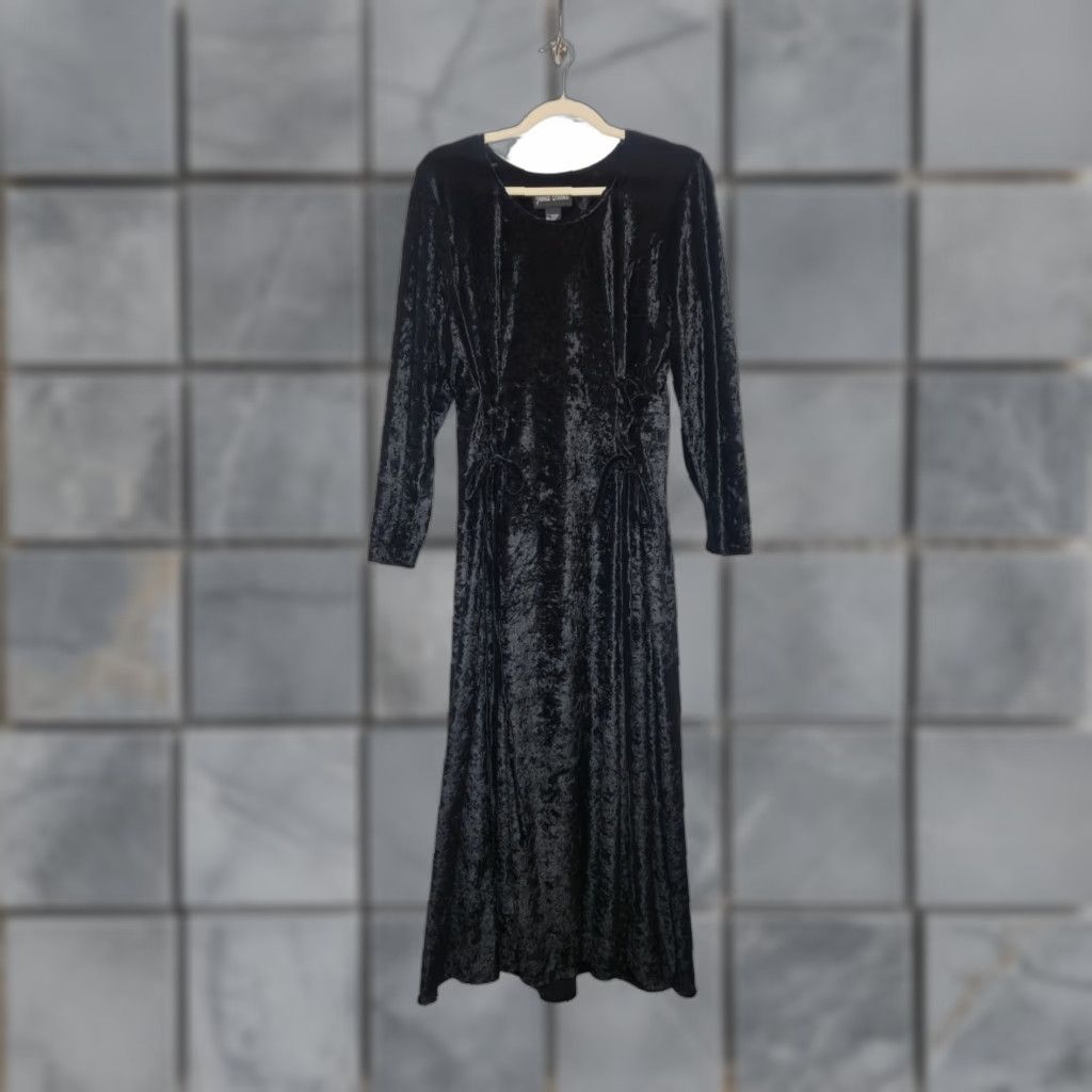Brooks VINTAGE Jamie Brook Black Corset Witchy Fall Autumn Halloween Maxi Dress Goth Dress Size XL / US 12-14 / IT 48-50 - 1 Thumbnail