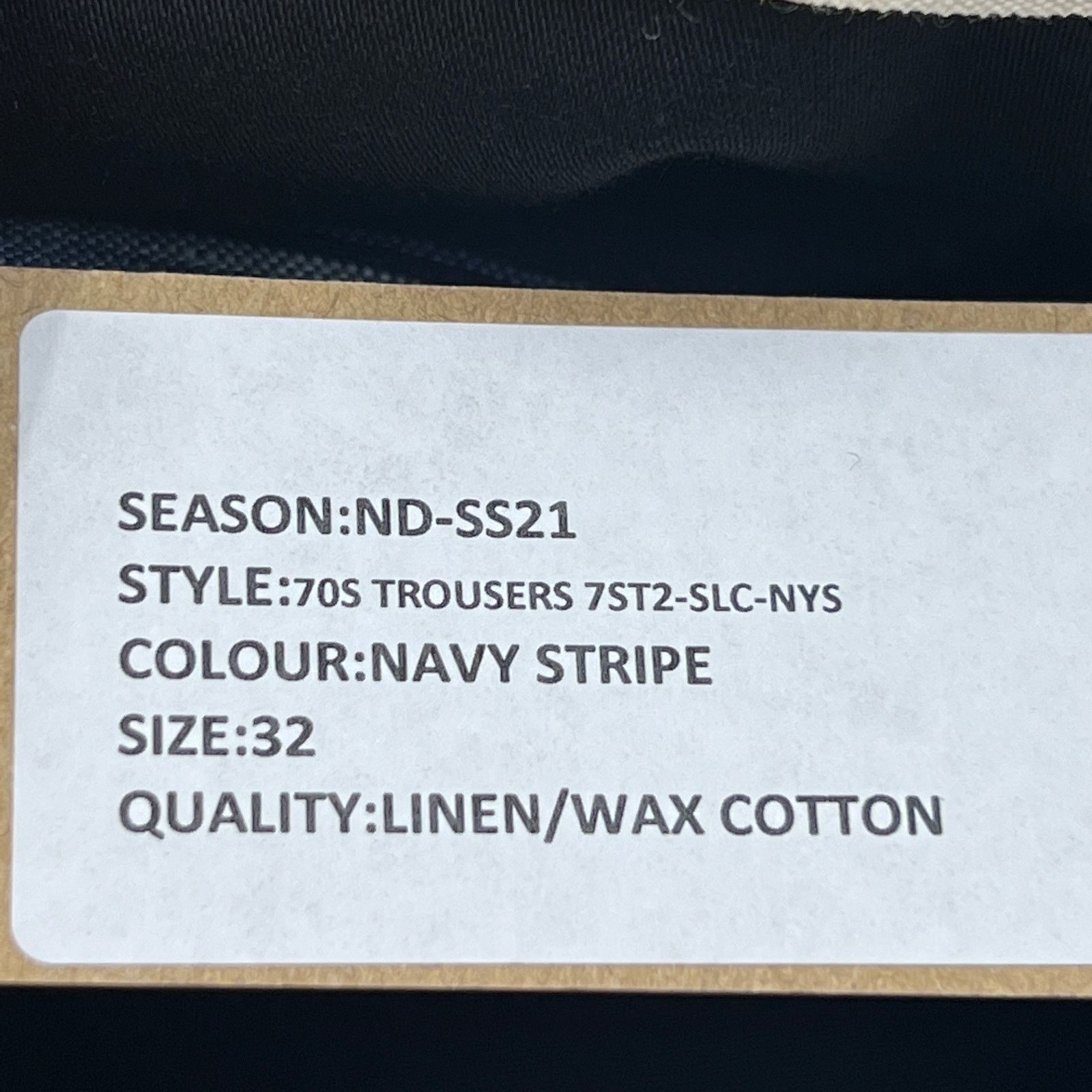 Nicholas Daley Nicholas Daley 70s Stripe Trouser Irish Linen Waxed Cotton Size US 32 / EU 48 - 8 Thumbnail