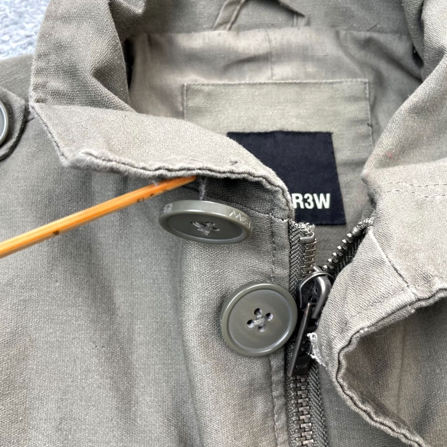 Vintage KR3W Jacket Mens XS Green Denim Military Coat Full Zip Short Coat Cotton Army Jacket Mens XS Green Denim Military Coat Full Zip Size US XS / EU 42 / 0 - 3 Thumbnail