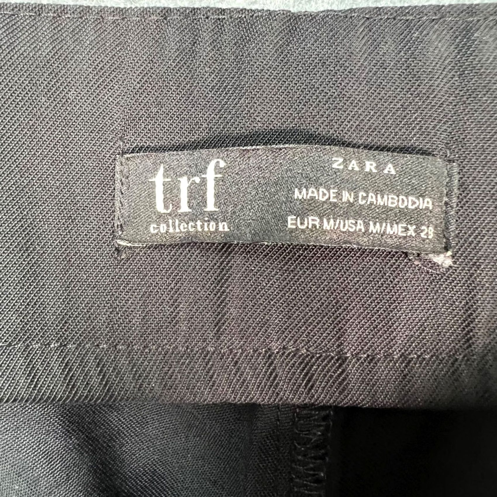 Zara Zara Womens Pants 29 Black High-Waisted Coulottes Wide-Leg Button Front Pockets Size 29" - 3 Thumbnail